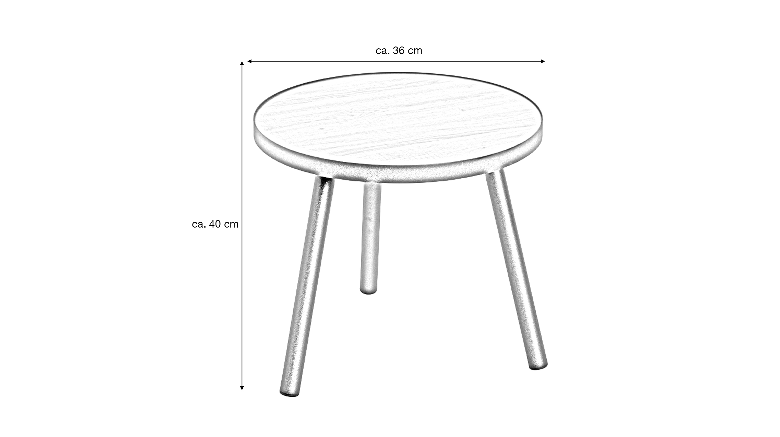 Beistelltisch Eiche rund 36 x 40 cm - GENUA