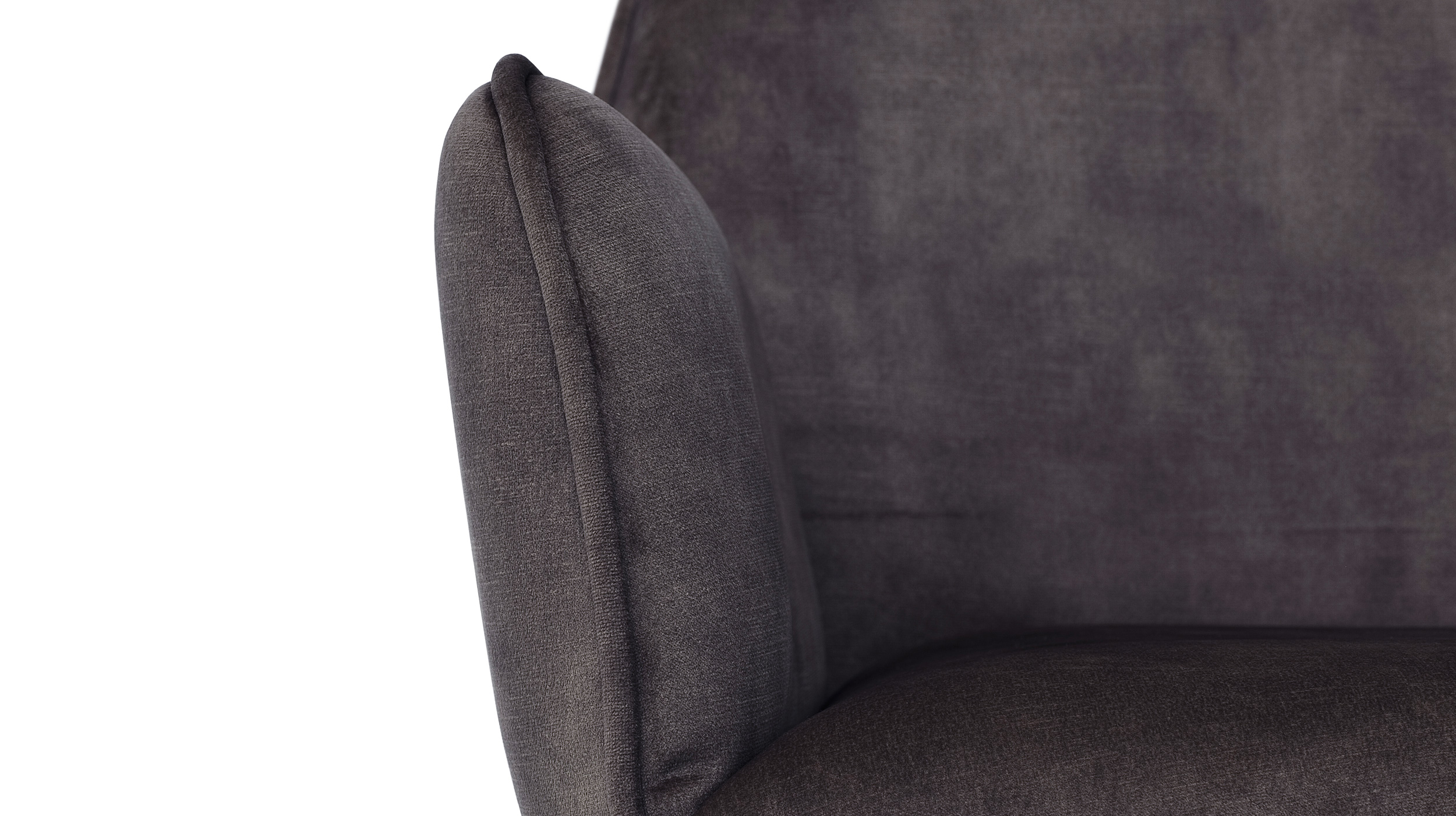 Armlehnstuhl anthrazit Drehstuhl Veloursoptik - OTTAWA