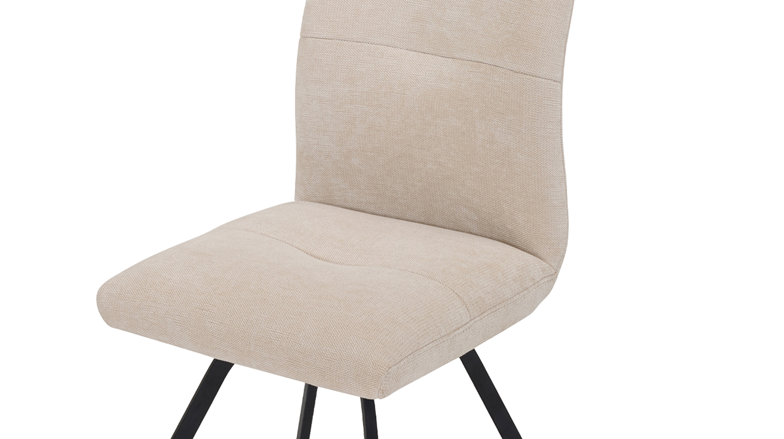Polsterstuhl Chenille-Bezug beige mit Nosagunterfederung - EVORA