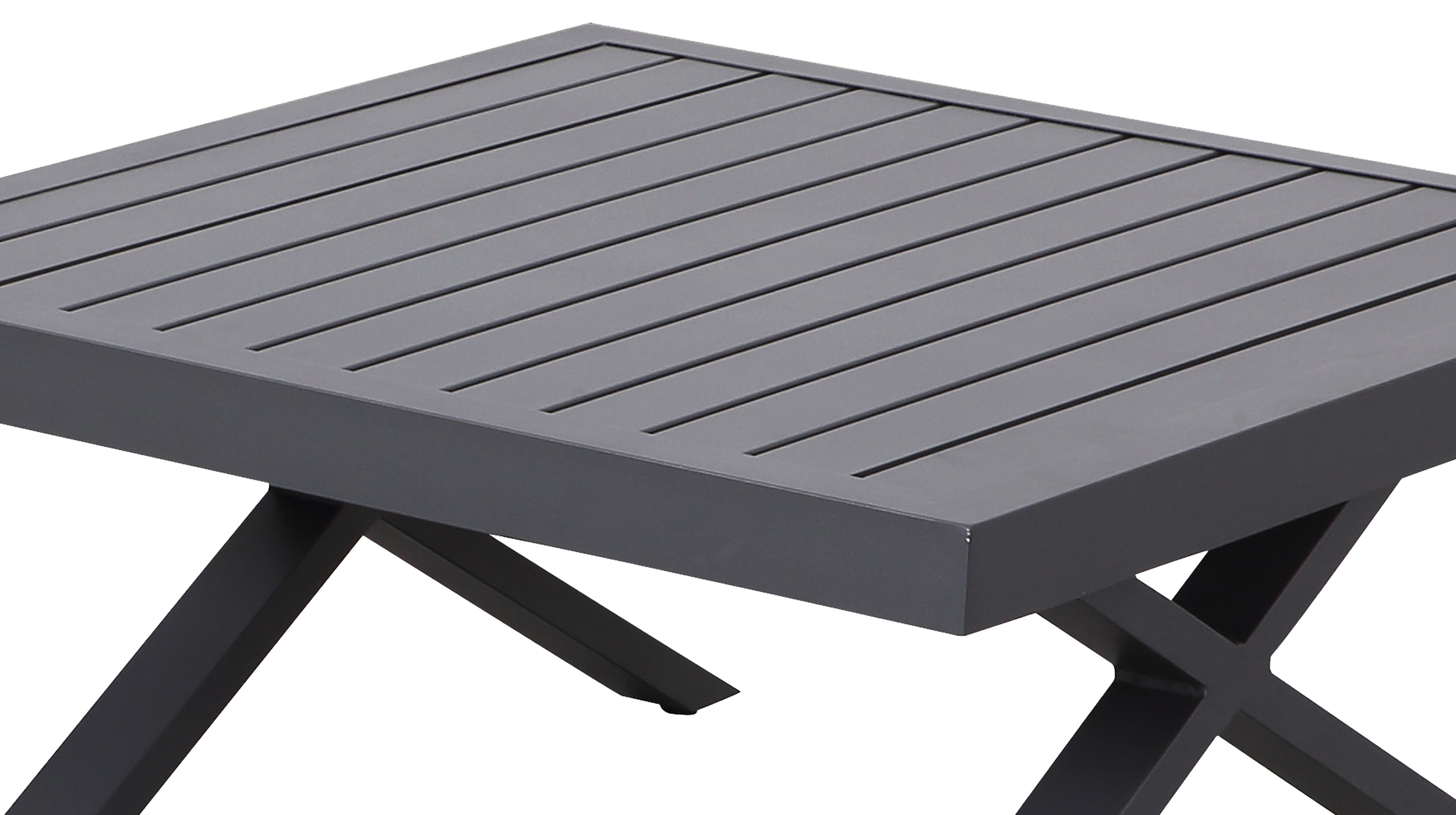 Gartentisch-Set quadratisch anthrazit 72 x 72 - 2er-Set - LUNA