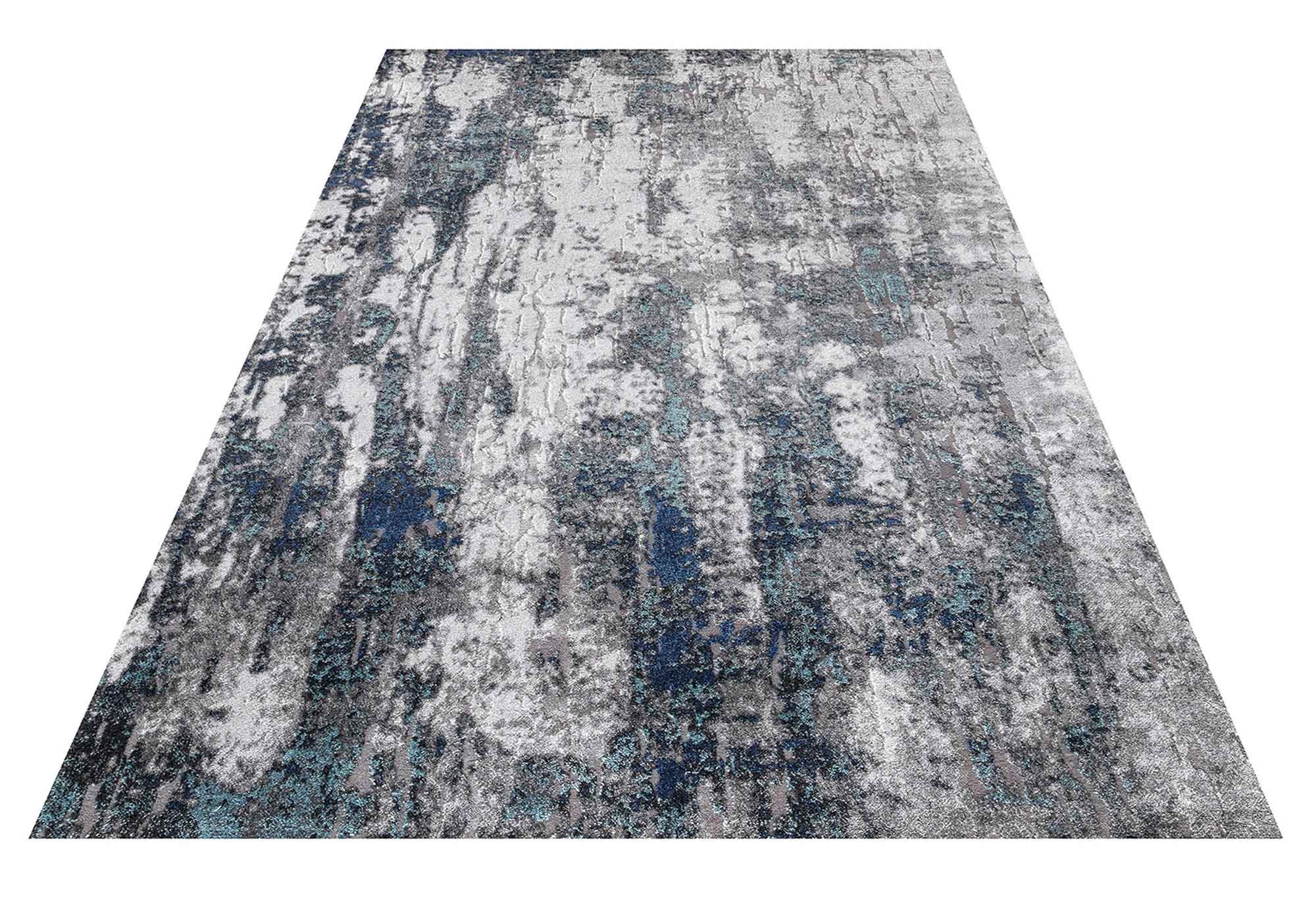 Festival Teppich 80 x 150 cm - Hoch-Tief-Effekt - Mumbai 130 Blue