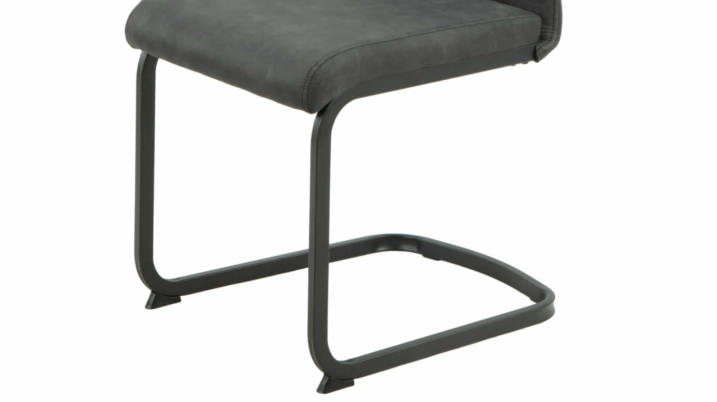 Schwingstuhl Vintage Anthrazit Freischwinger Microfaser - MELANIE
