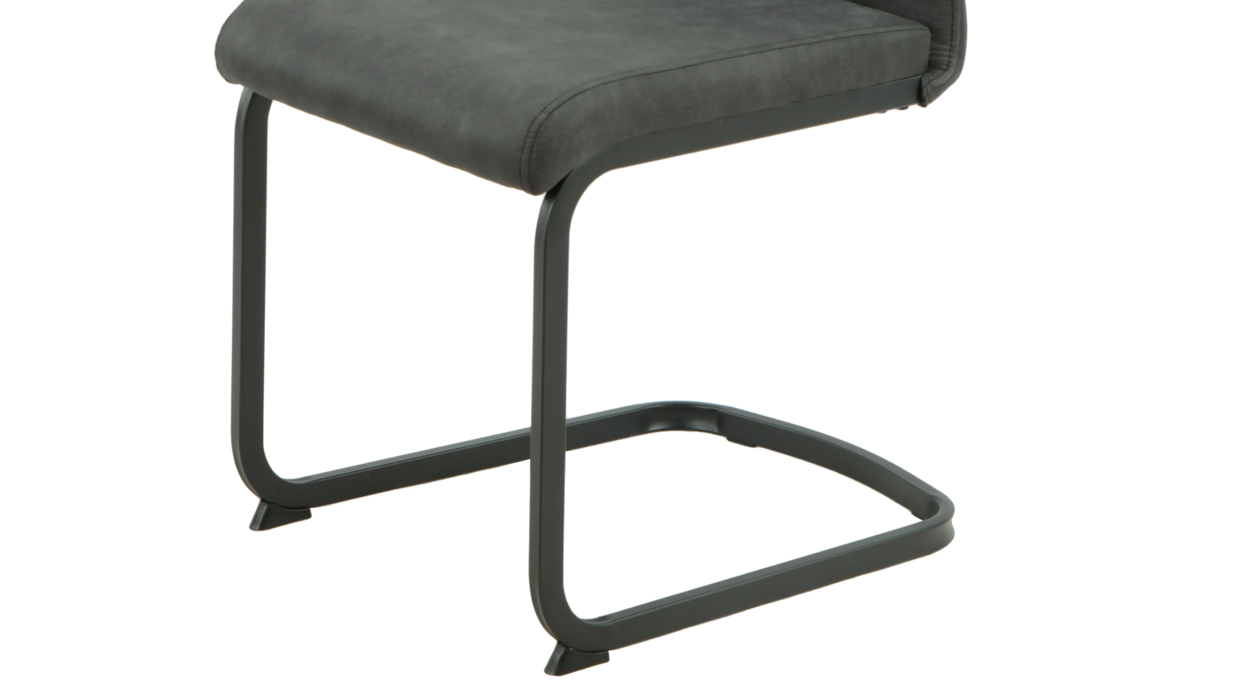 Schwingstuhl für Esszimmer anthrazit mit Microfaser - MELANIE