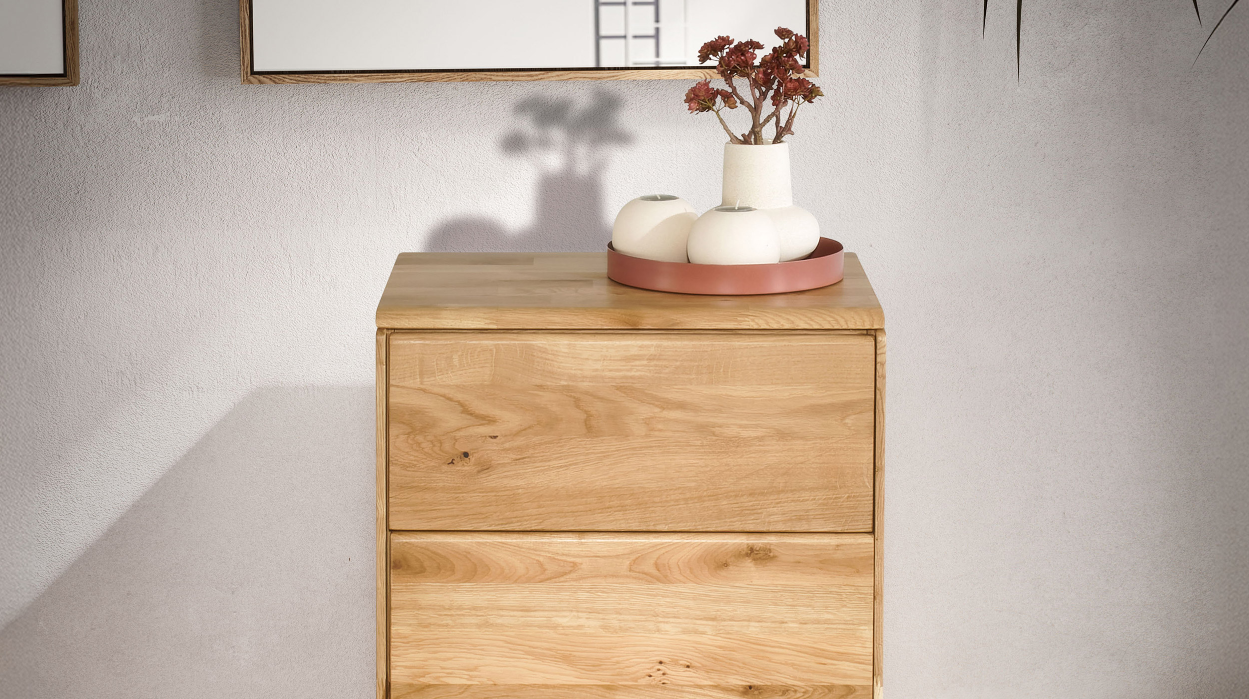 Kommode mit Schublade Wildeiche massiv geölt 51 cm - SKOV