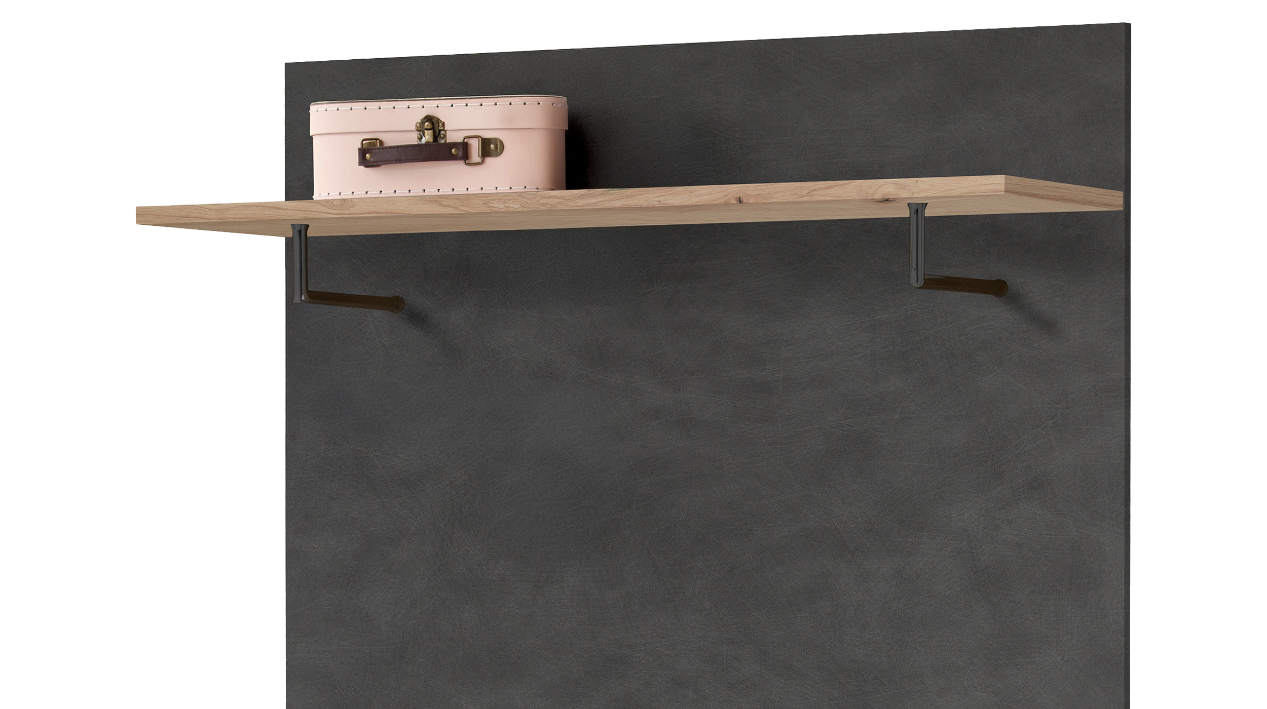 Wandgarderobe Paneel anthrazit Artisan Eiche 80 cm - BRISTOL