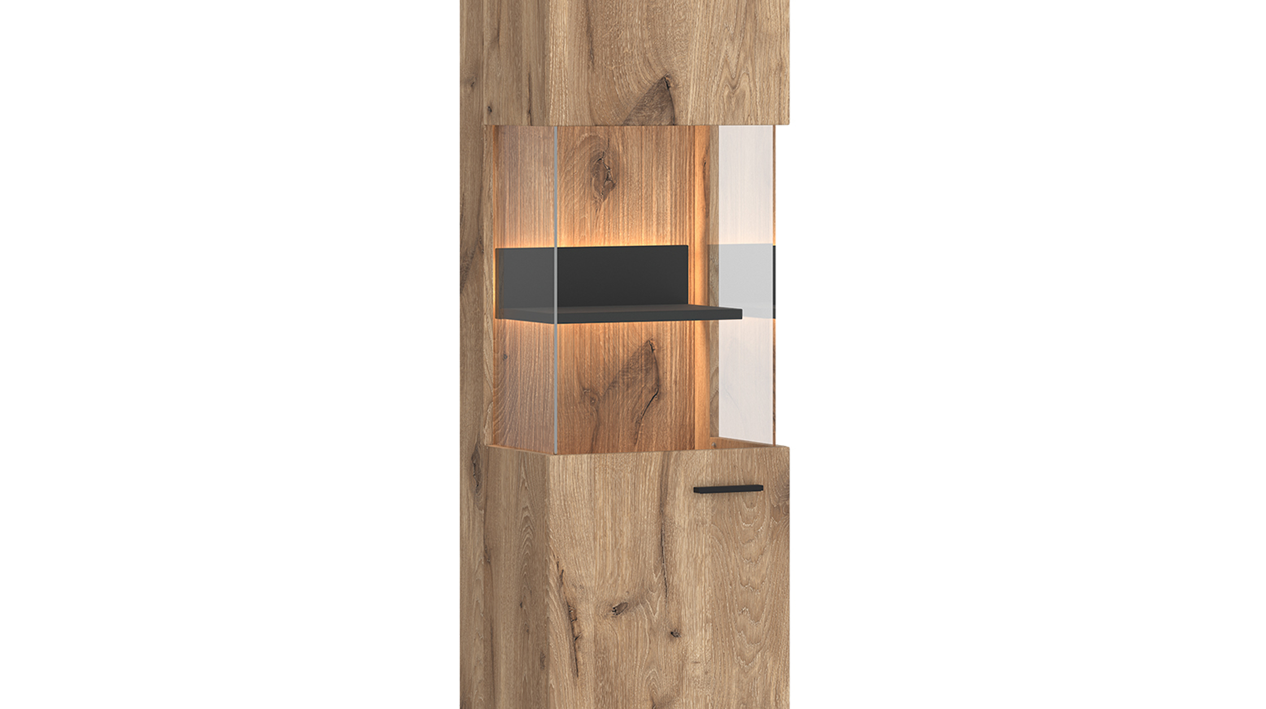 Vitrine mit Beleuchtung Viking Eiche Breite 40 cm - PARDOO