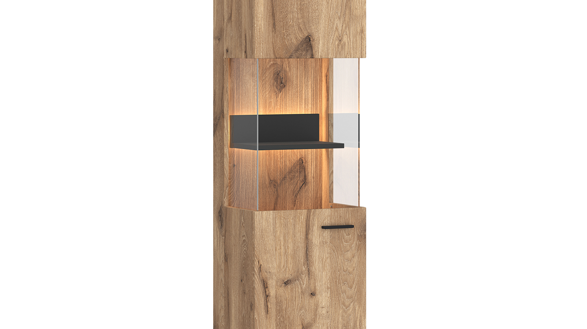 Vitrine mit Beleuchtung Viking Eiche Breite 40 cm - PARDOO