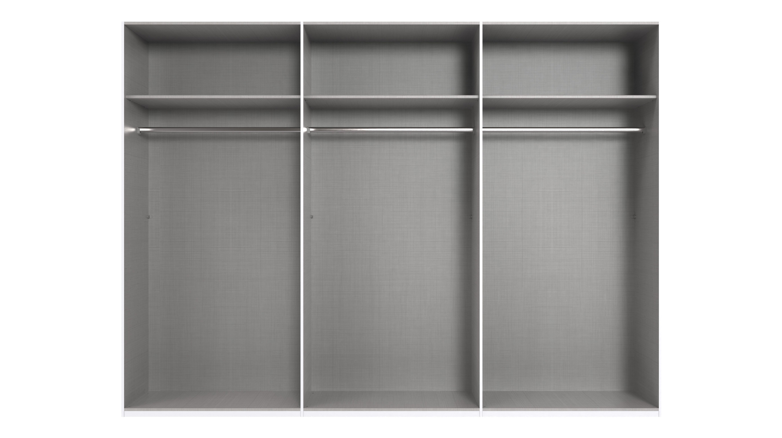 Schwebetürenschrank grau - graphit mit Spiegel 270 cm 3-türig - MINDEN