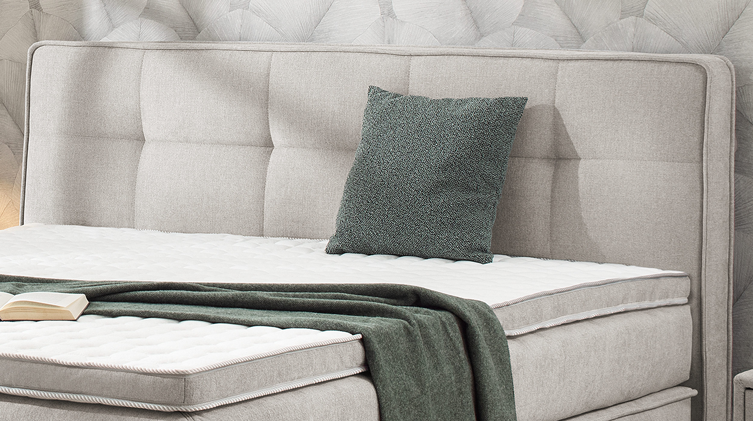 Boxspringbett 180 x 200 cm grau-beige - CAPELLO - MIX
