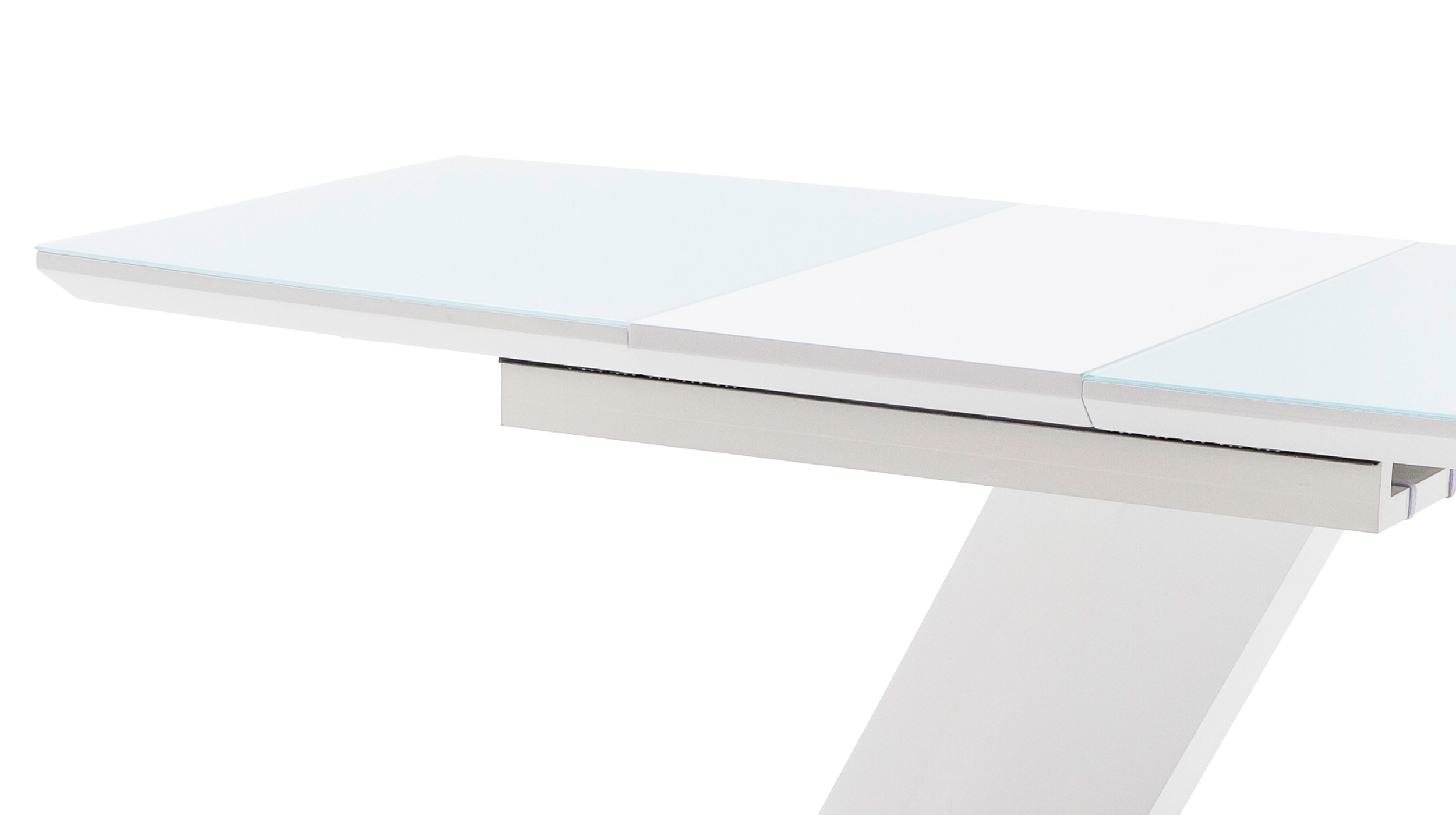 Esstisch 140 - 180 cm ausziehbar weiß hochglanz - GELINA