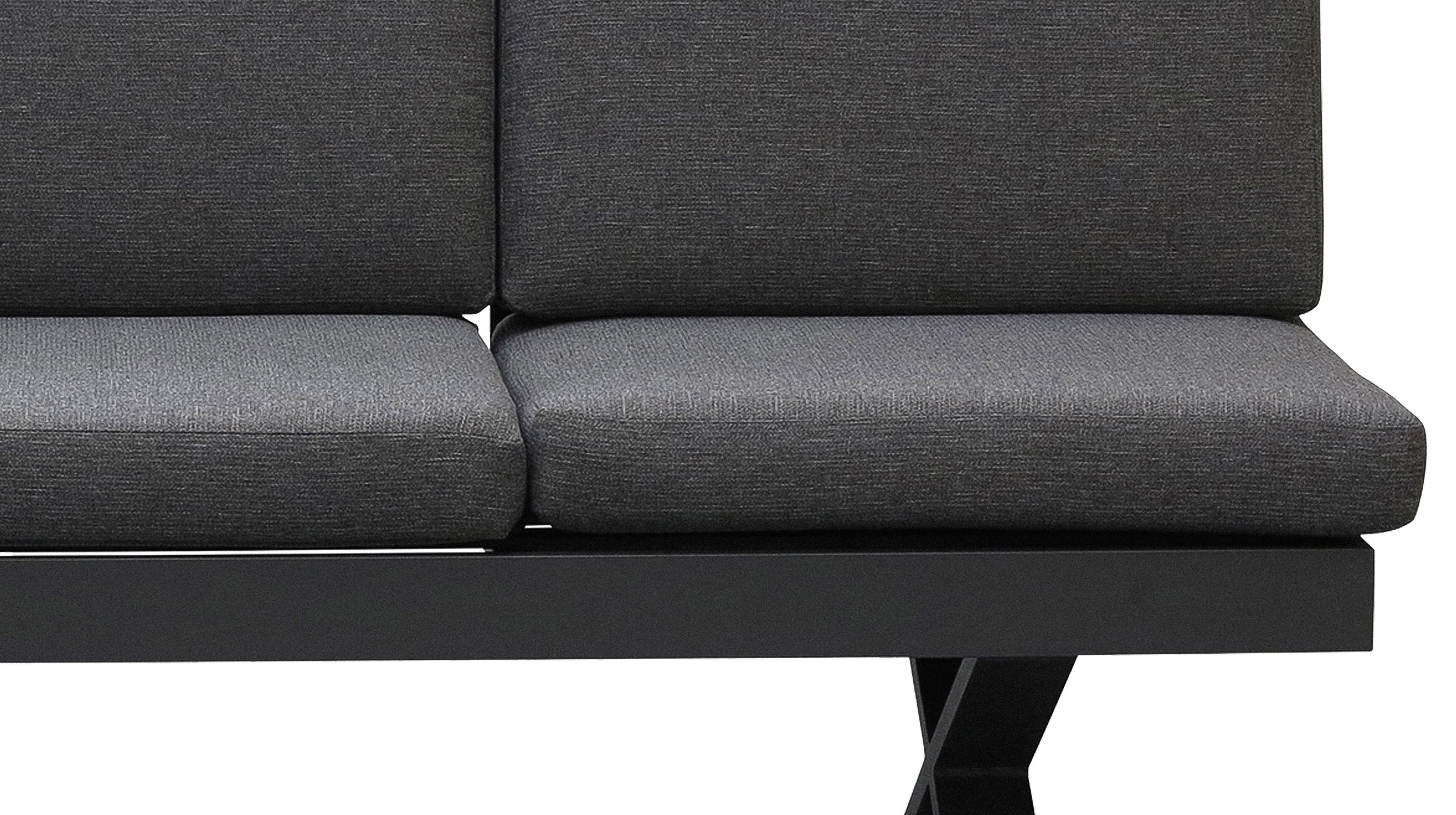 Gartenlounge grau 198 x 72 cm - links verstellbar - CALINA