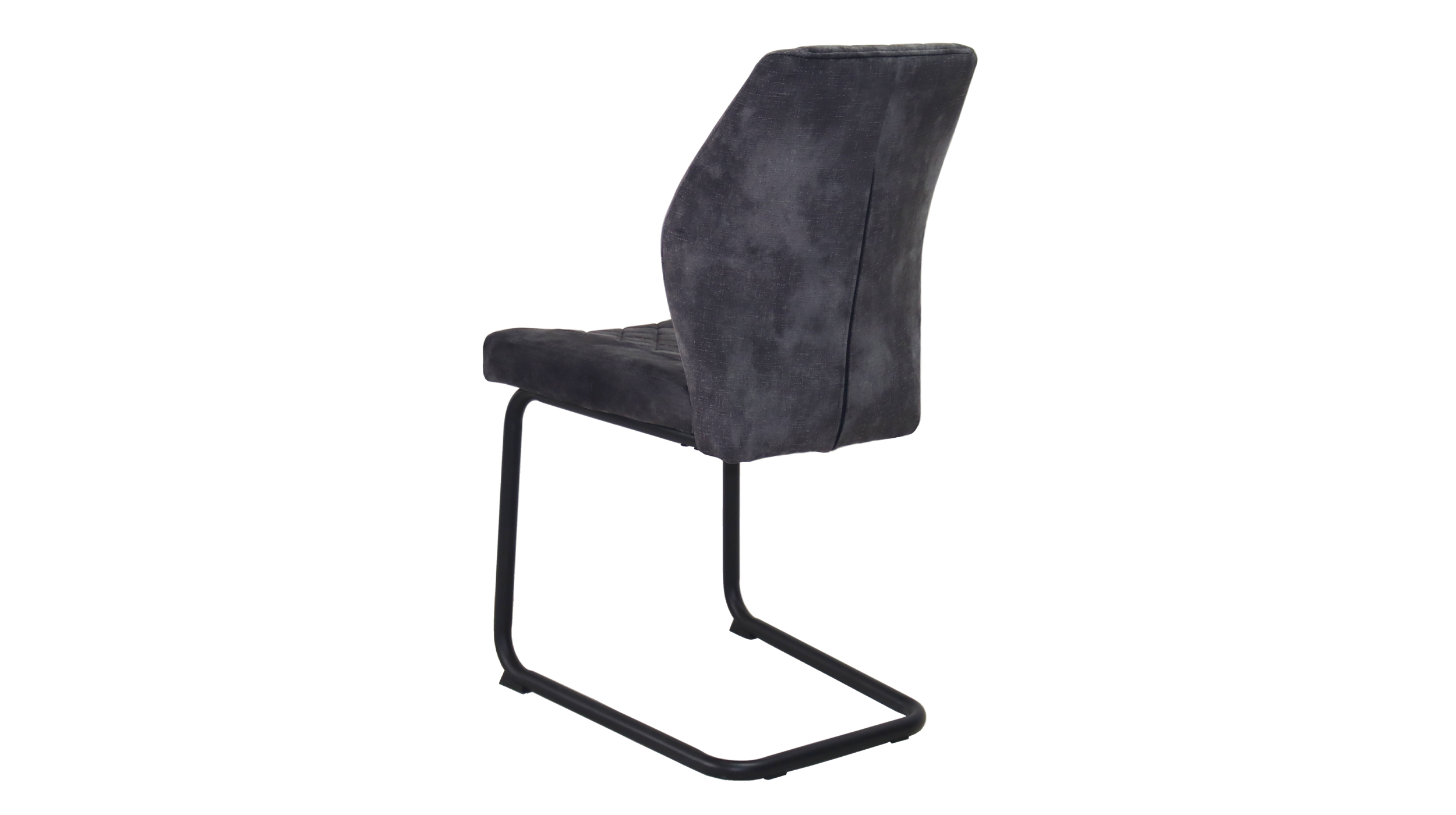 Schwingstuhl für Esszimmer anthrazit Microfaser Samtvelour - OLDE