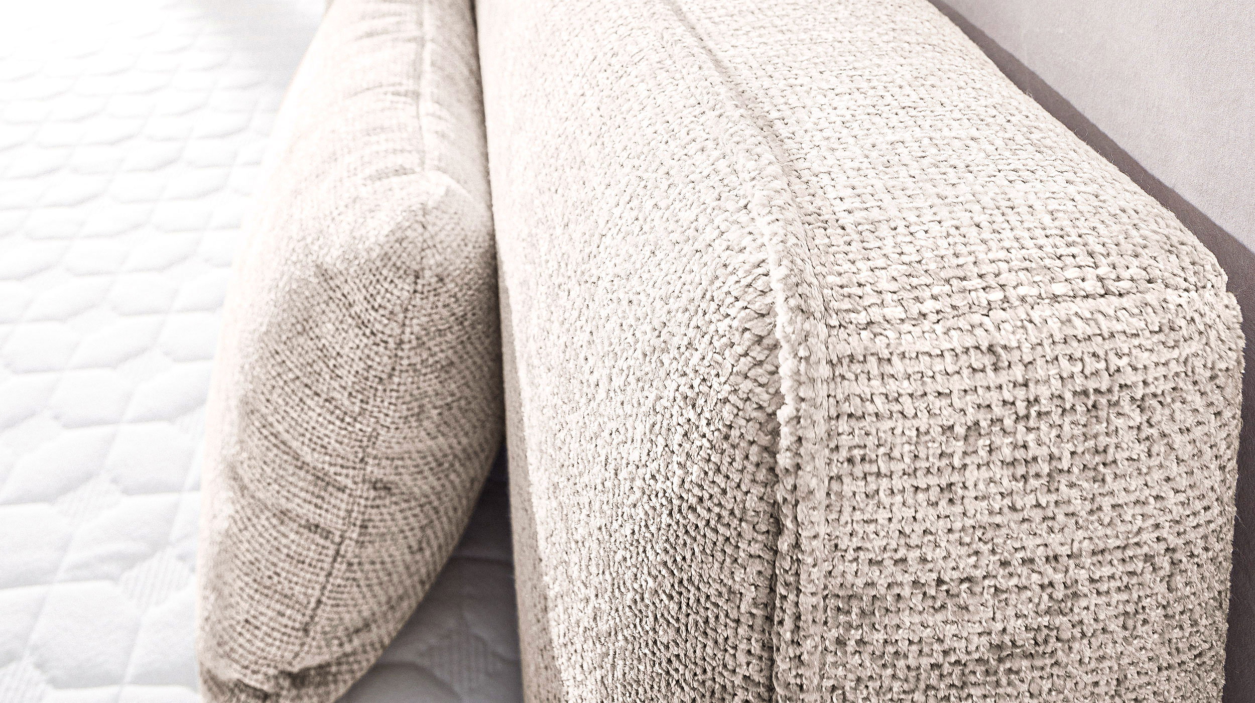 Boxspringbett 180 x 200 cm Chenille grau-beige - VALENTINA