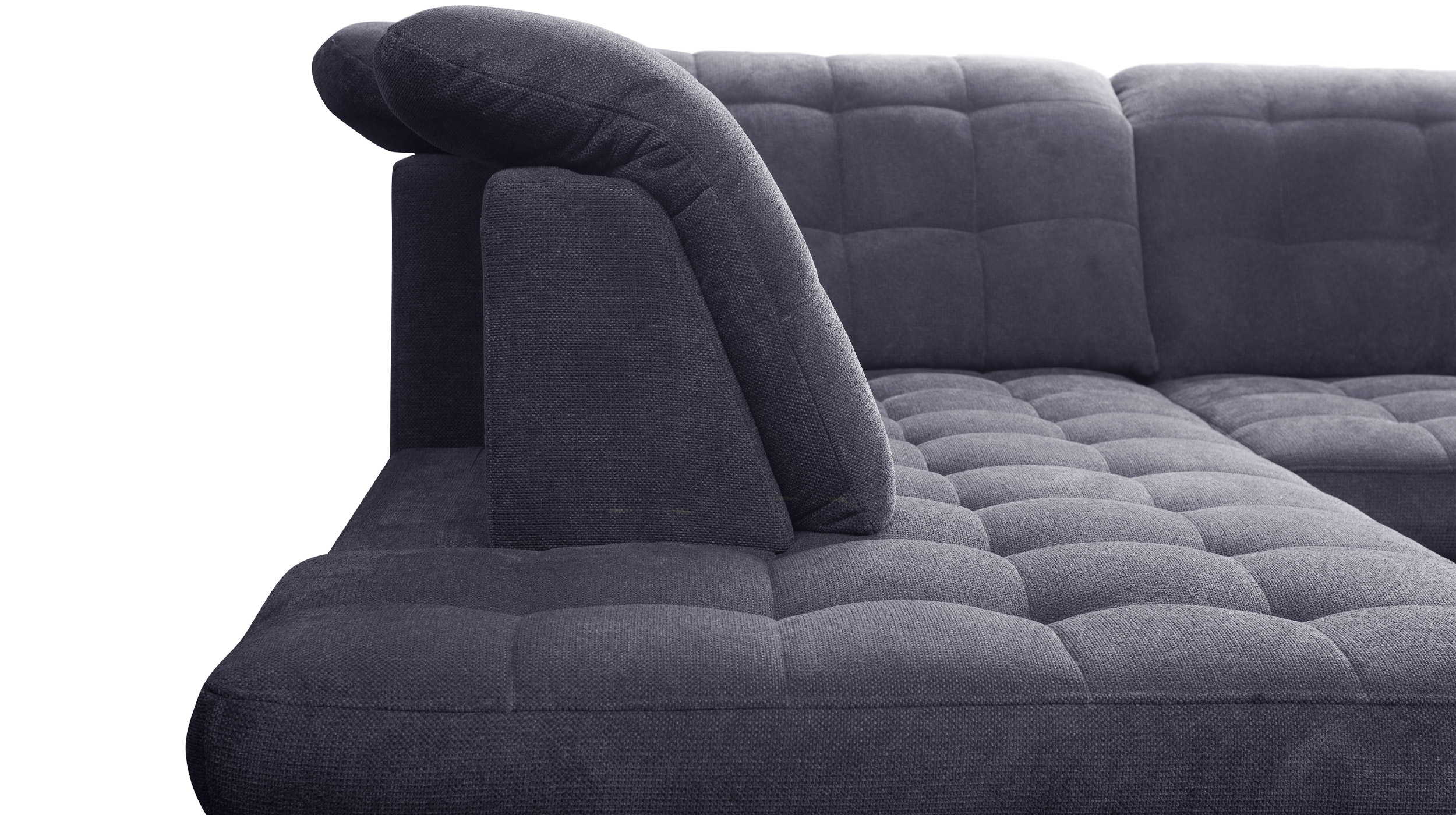 Wohnlandschaft Schlaffunktion dunkelblau Bettkasten 343 cm - VIKTOR