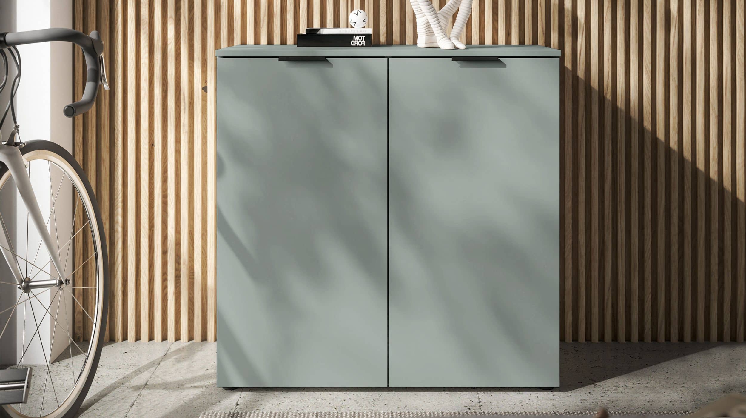 Kommode grün 90 x 40 cm - 2-türig - LINZ