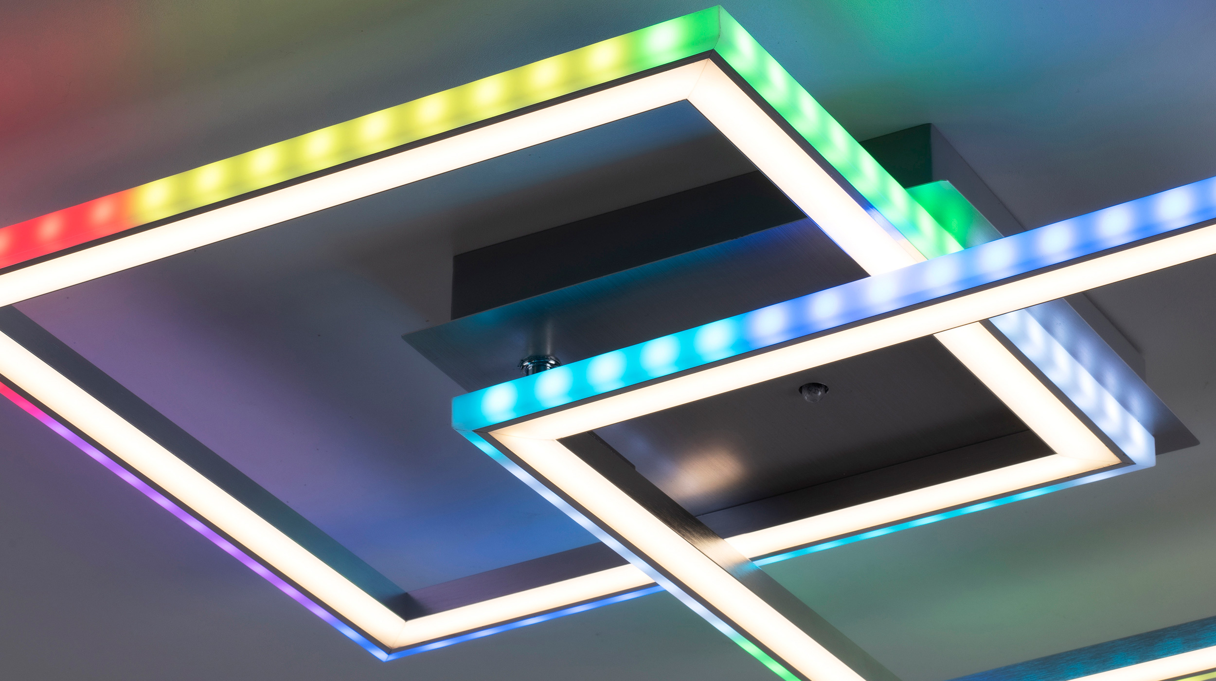 Deckenleuchte LED stahlfarben 45 cm mit RGB-Farbwechsel - FELIX Deckenleuchte LED stahlfarben 45 cm mit RGB-Farbwechsel - FELIX