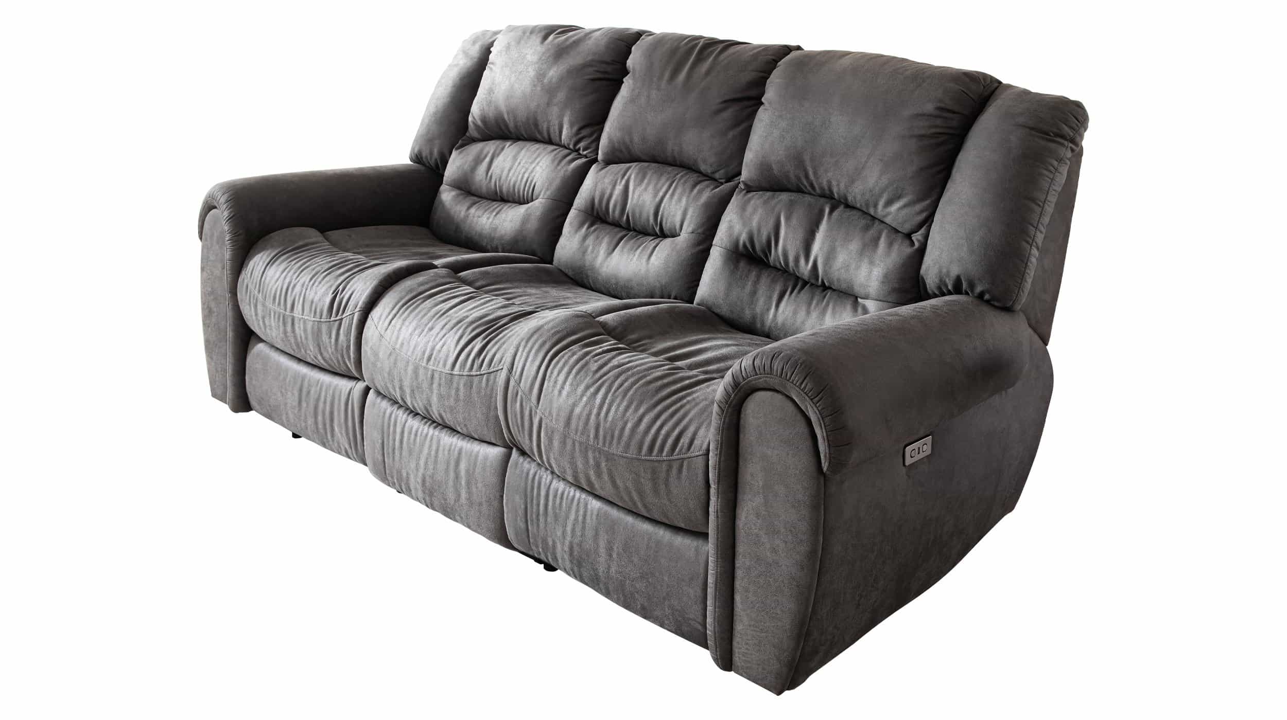 Einzelsofa 3-Sitzer grau 203 cm - Relaxfunktion - PABLO