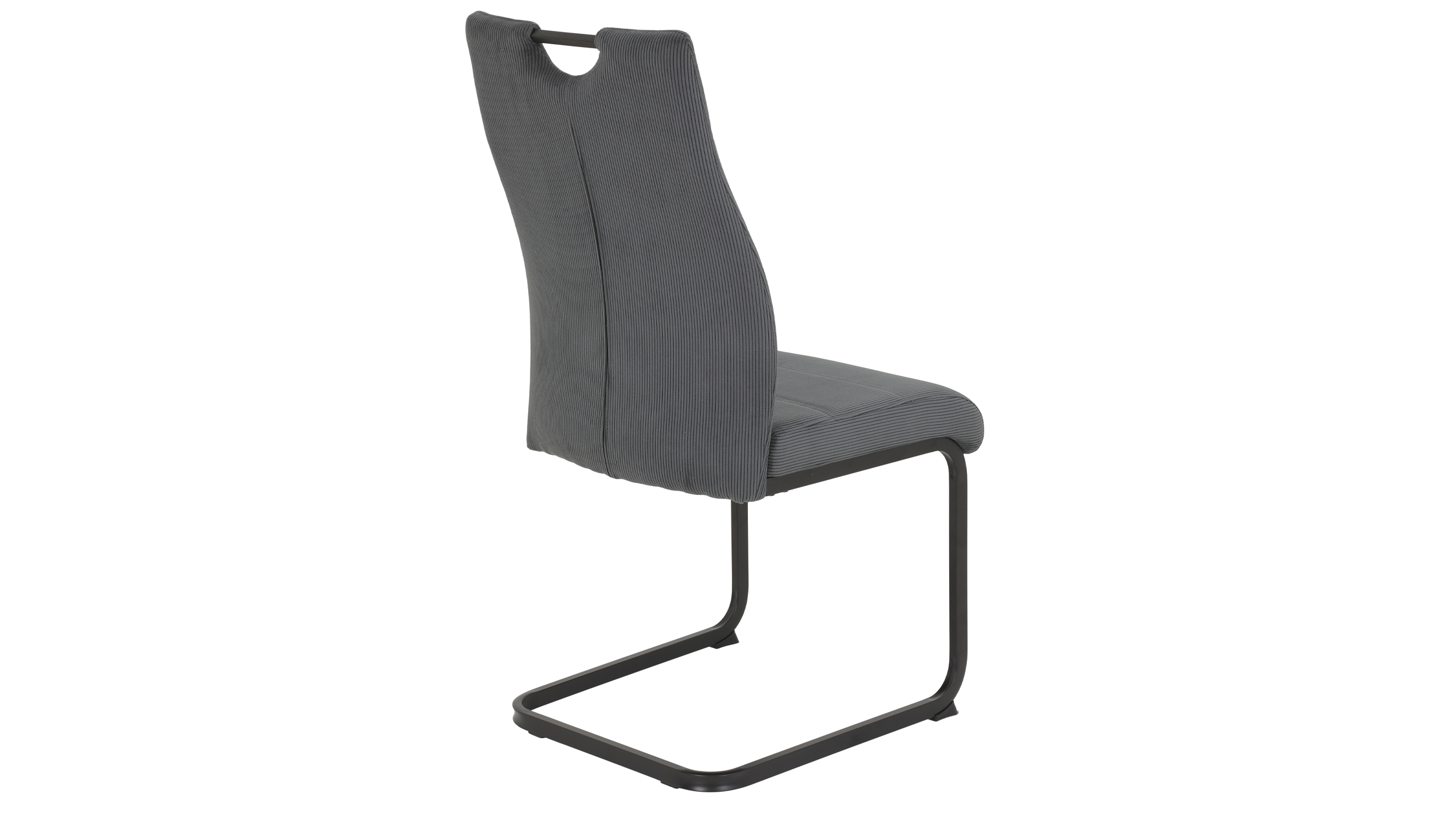 Schwingstuhl für Esszimmer anthrazit Cordbezug - MELINA