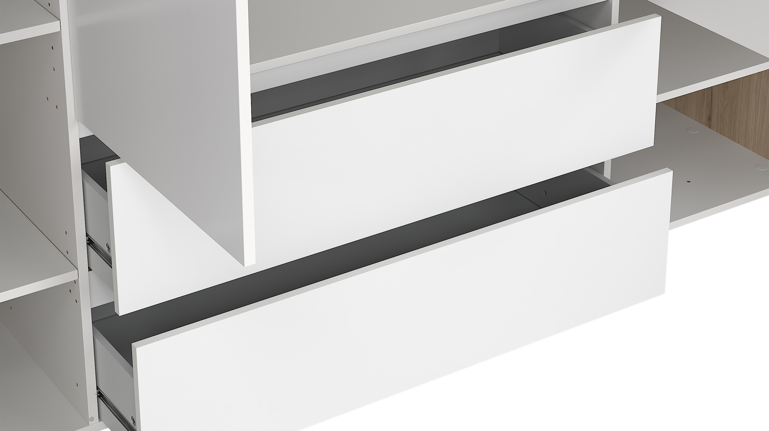 Kleiderschrank 197 cm weiß hochglanz - Jackson Hickory 4-türig - NEXT