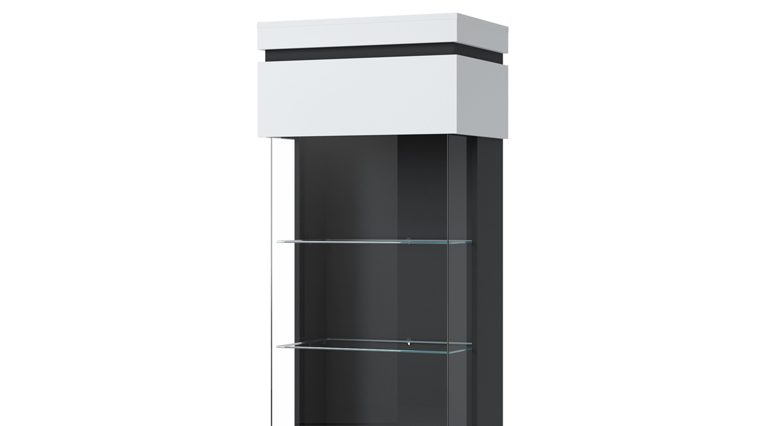 Vitrine mit Glastür alpinweiß Breite 60 cm - CAMPANIA