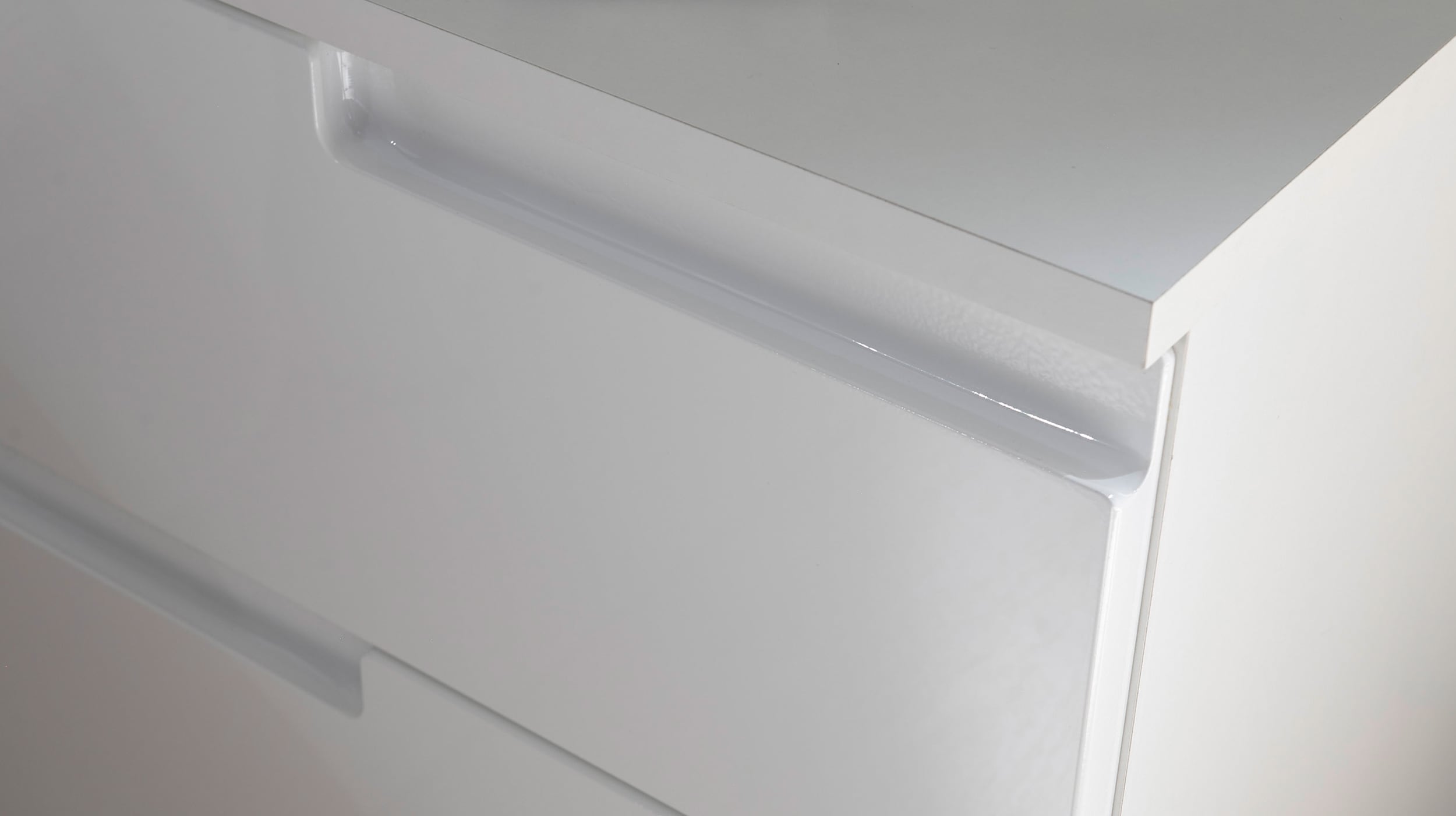Nachttisch weiß hochglanz 46 x 61 cm 3 Schubladen - SPICE