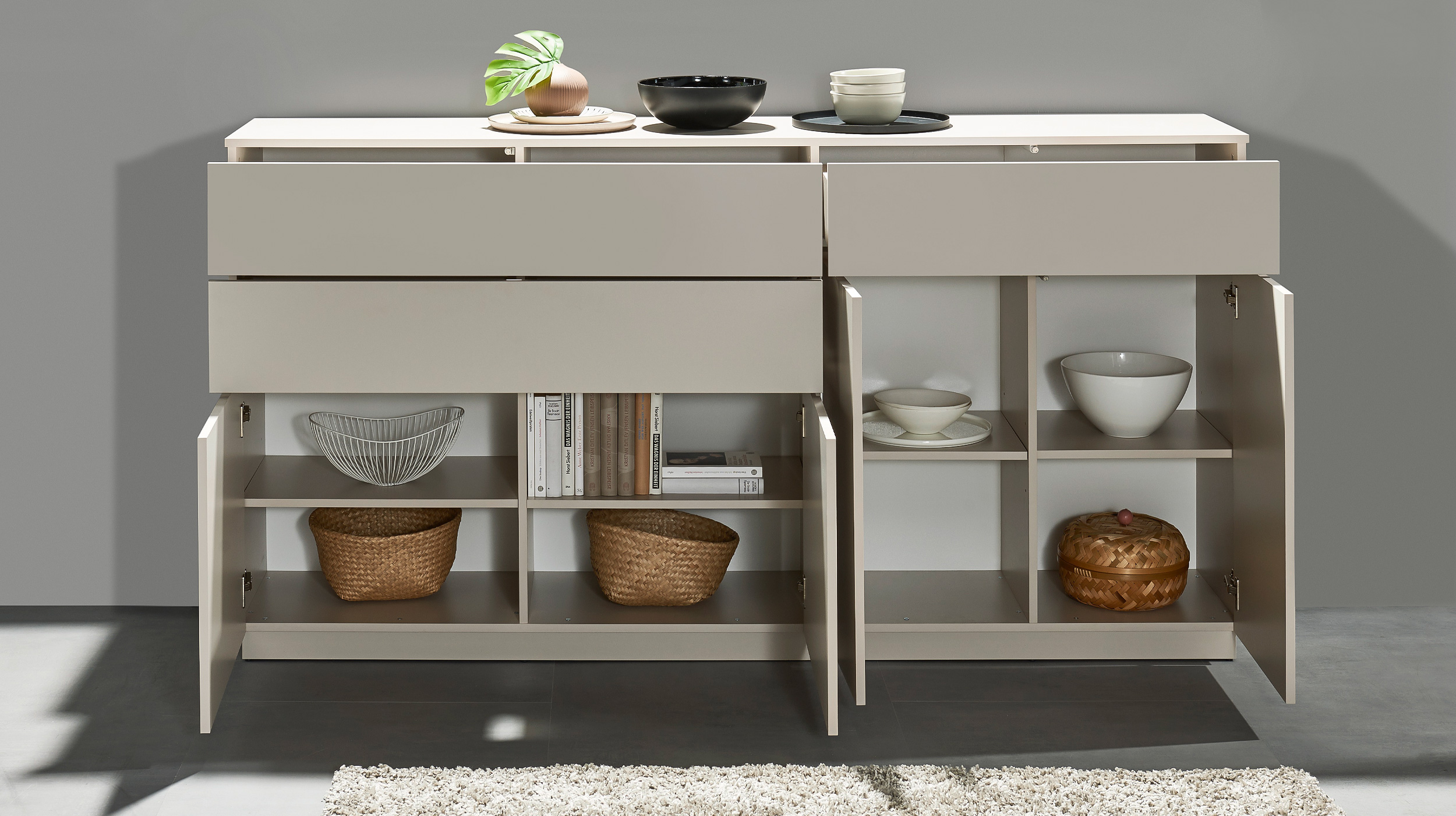 Sideboard mit 3 Schubladen beige 191 cm - VINCE