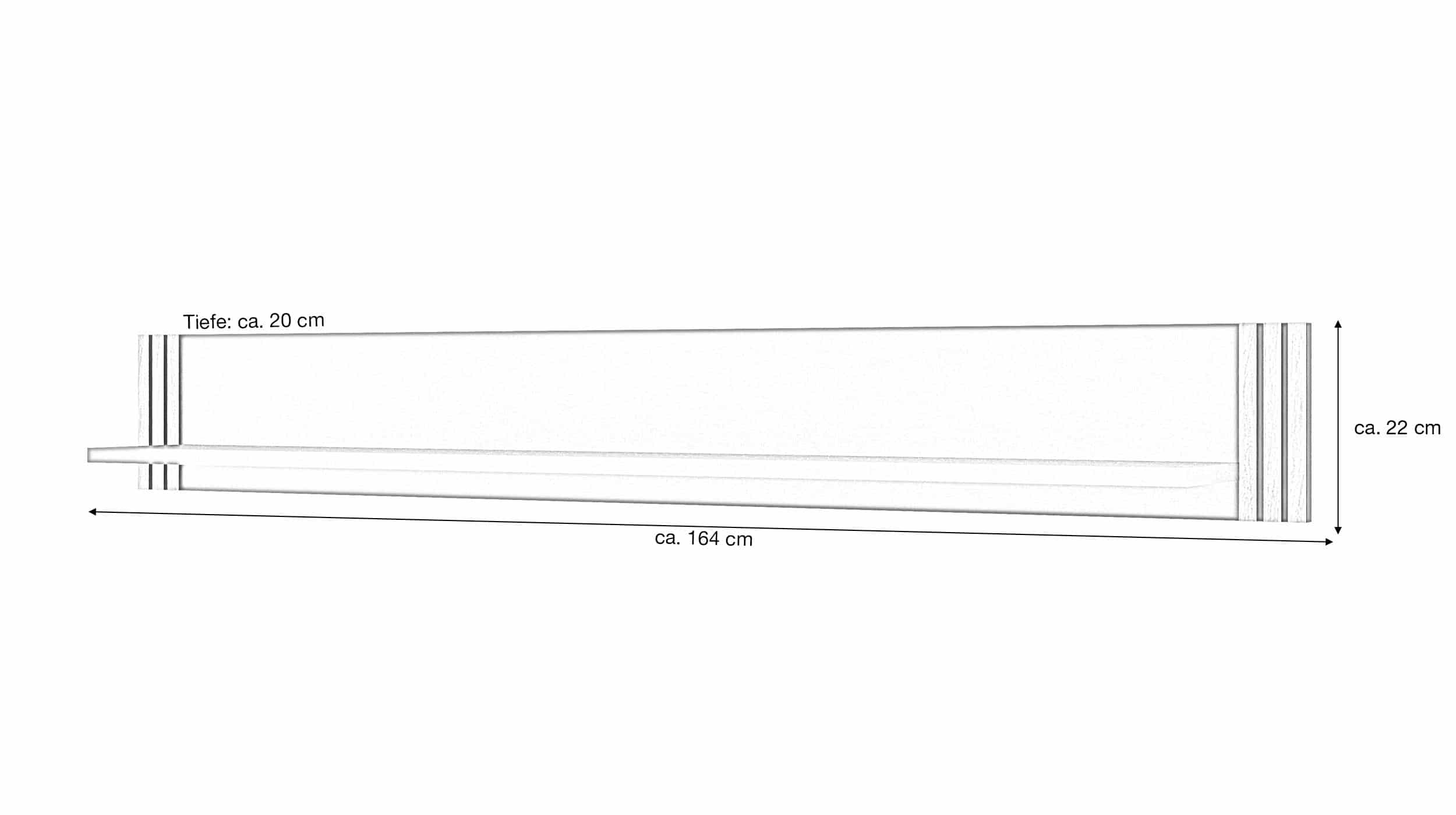 Wandboard Eiche teilmassiv geölt 164 cm - BELLA