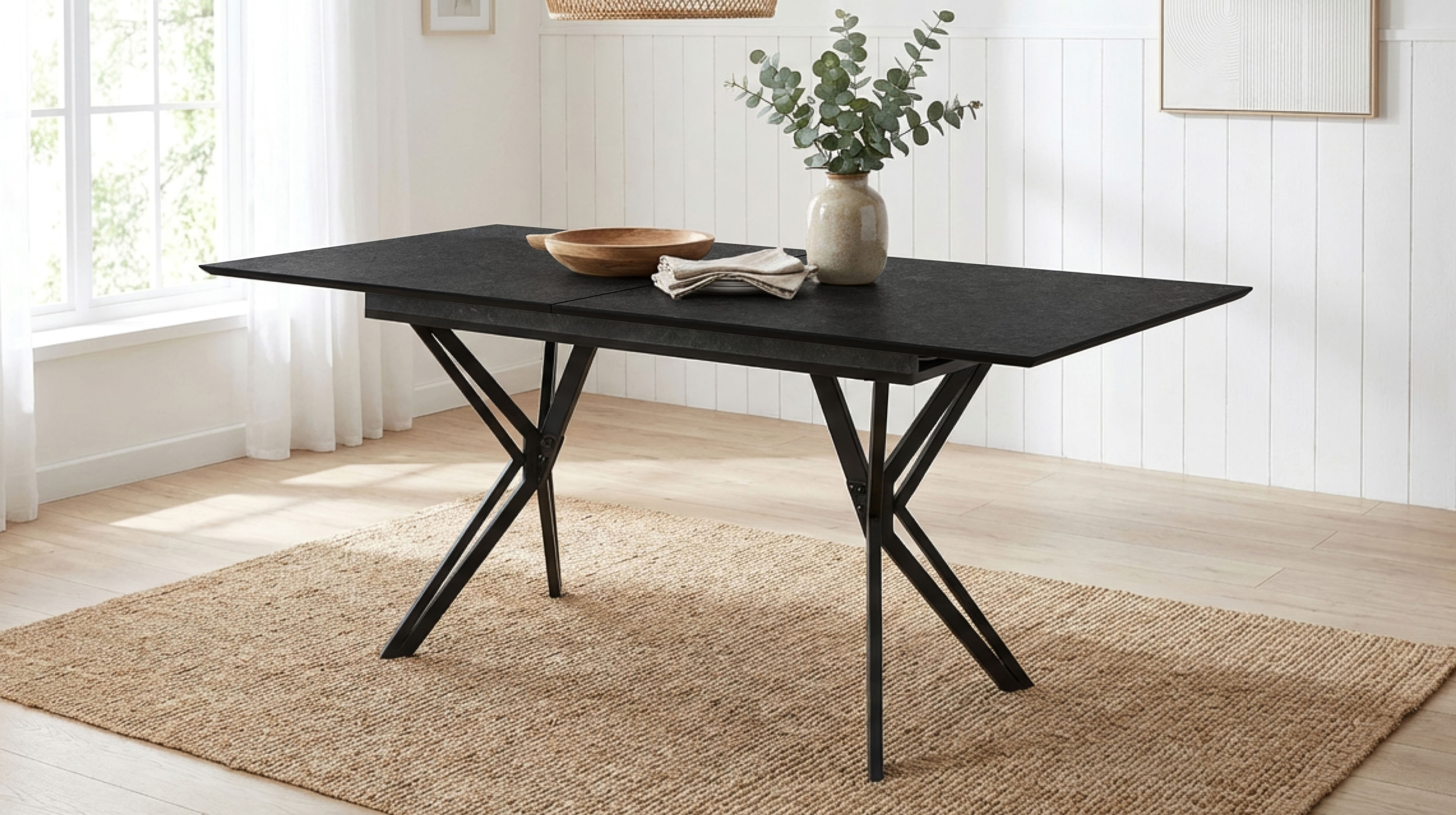 Esstisch ausziehbar 160 - 200 cm Steinoptik - PULA