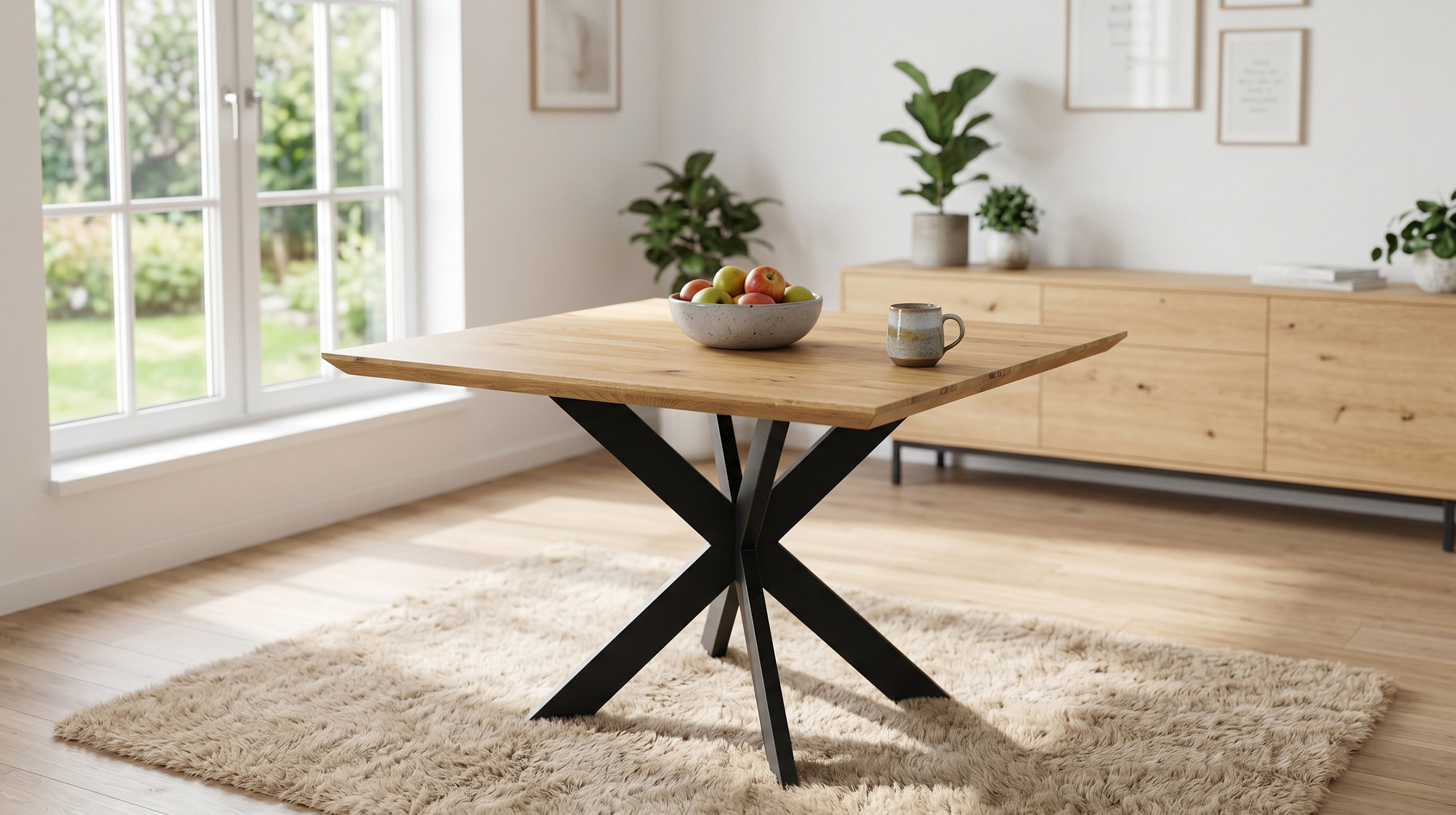 Esstisch Massivholztisch Eiche geölt 100 x 100 cm - TORIN