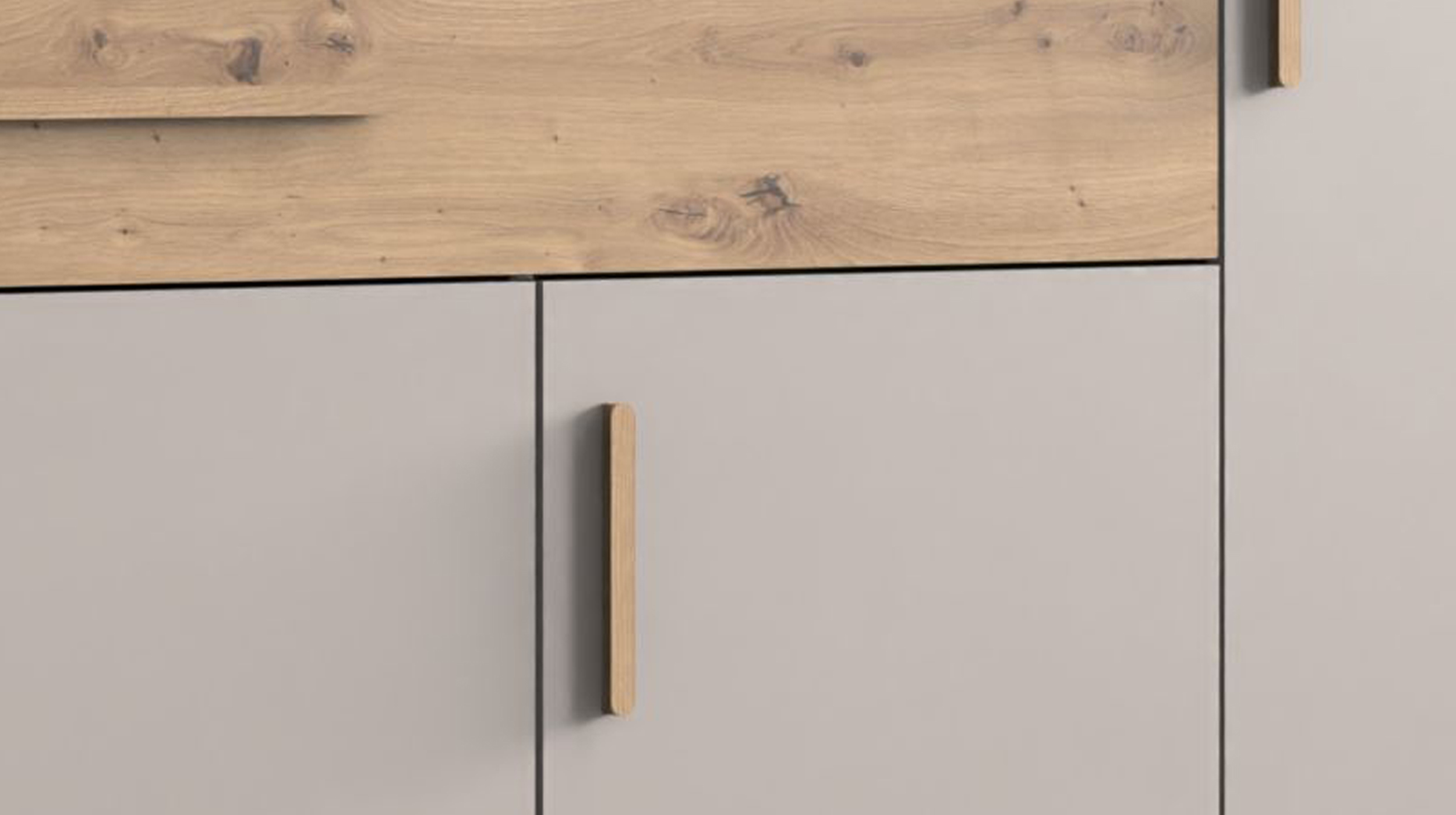 Kleiderschrank beige Artisan Eiche 270 cm 10-türig - DIGIT