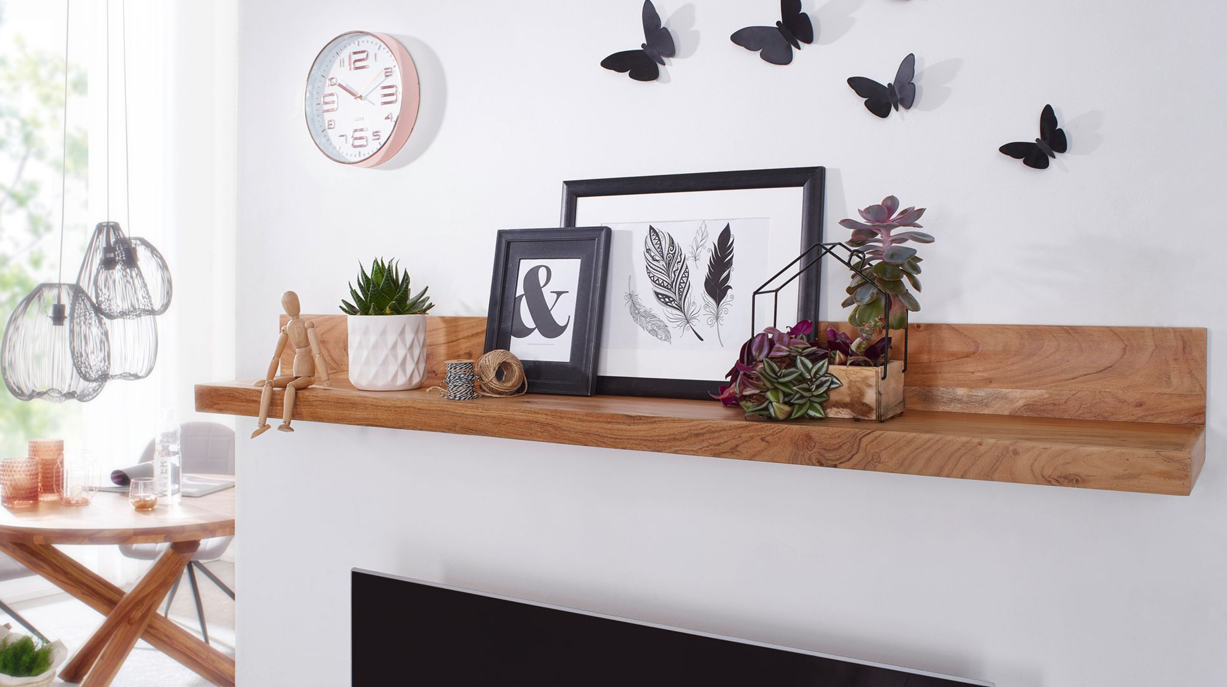 Wandboard Akazie massiv lackiert - 110 cm - METTE 