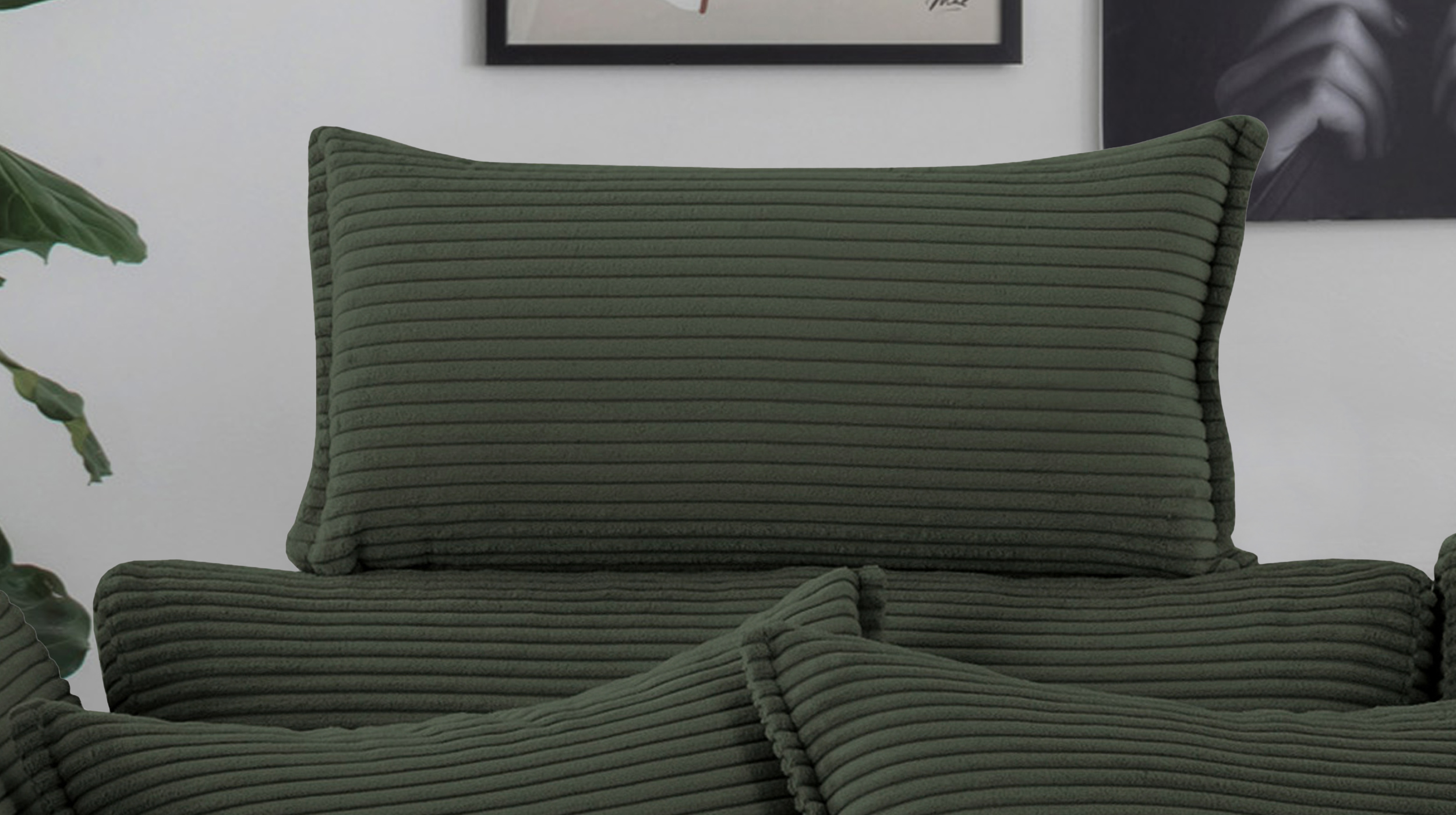 Kopfstütze Cord grün - 75 x 52 cm - SUMMER