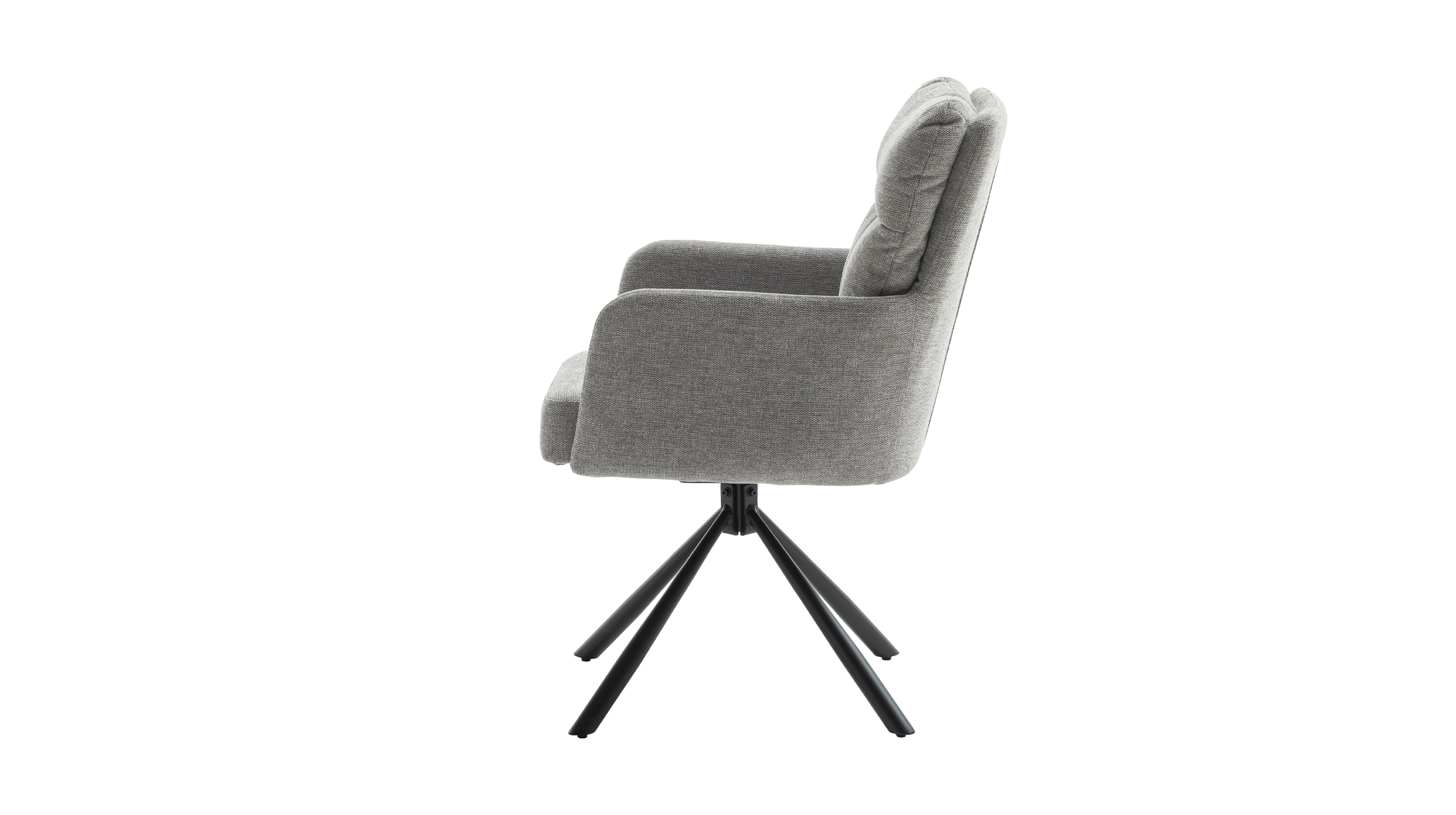 Armlehnstuhl grau Drehstuhl Chenille Optik - UTICA