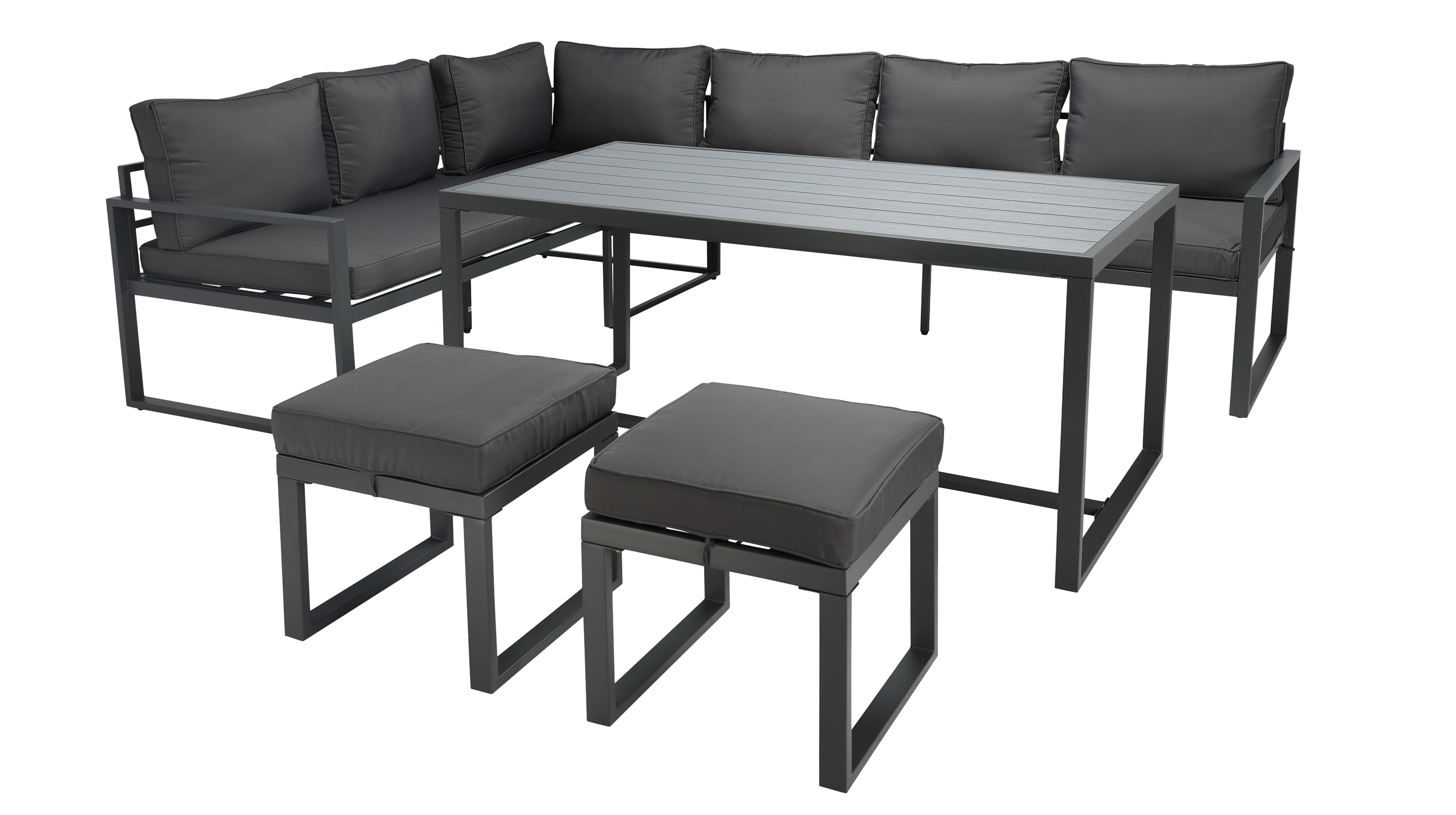 Gartenmöbel Set 4-teilig anthrazit mit Kissen - ELANO