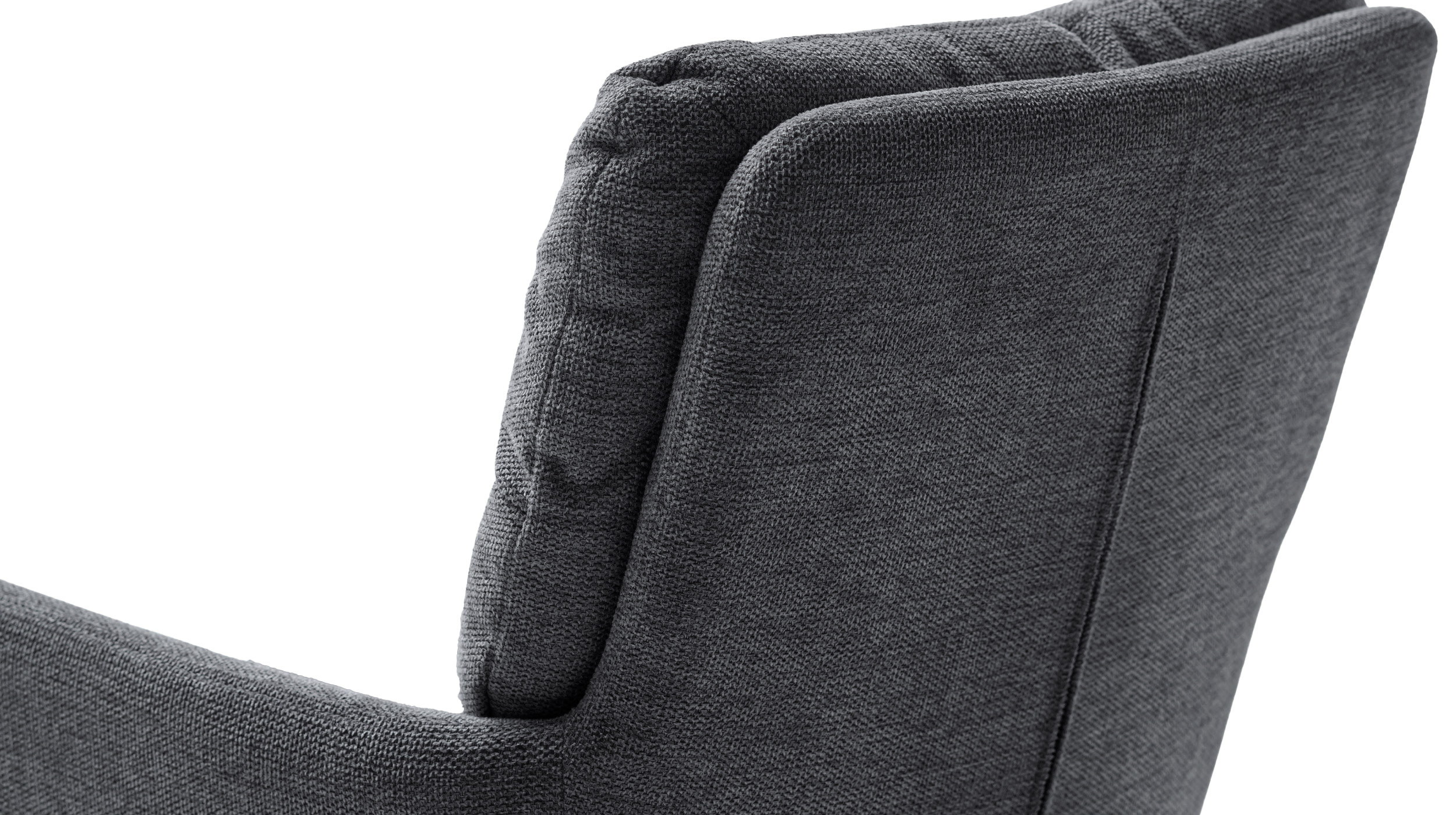 Armlehnstuhl anthrazit Drehstuhl Chenille Optik - UTICA