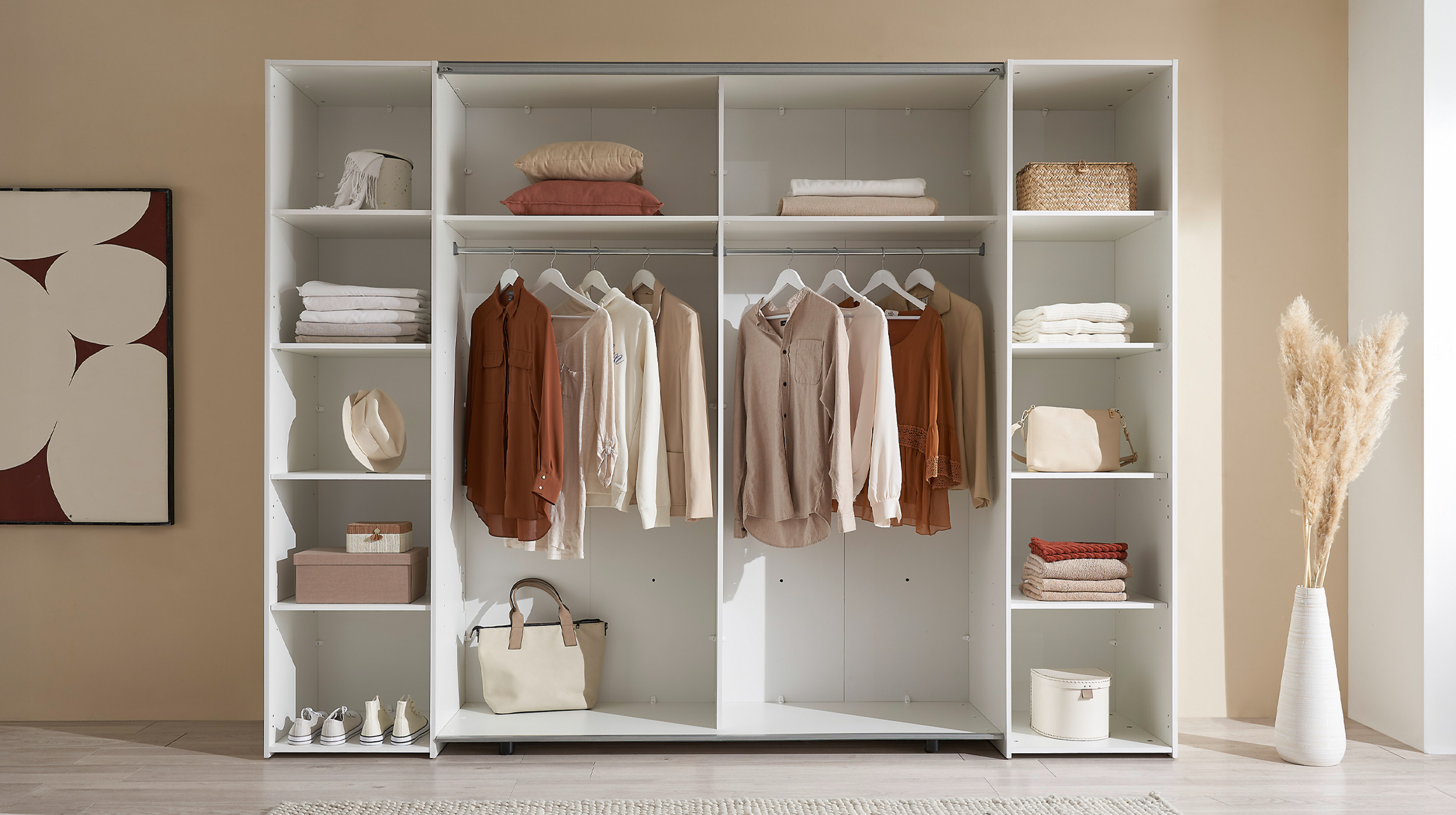 Kleiderschrank weiß - 267 cm - Schwebetüren - MATURS