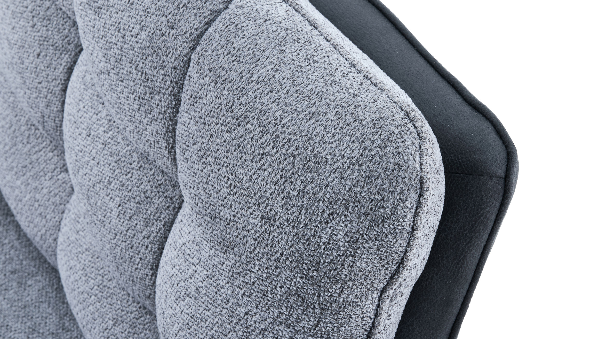 Sitzbank mit Rückenlehne 180 cm grau Microfaser Webstoff - TOMAR 