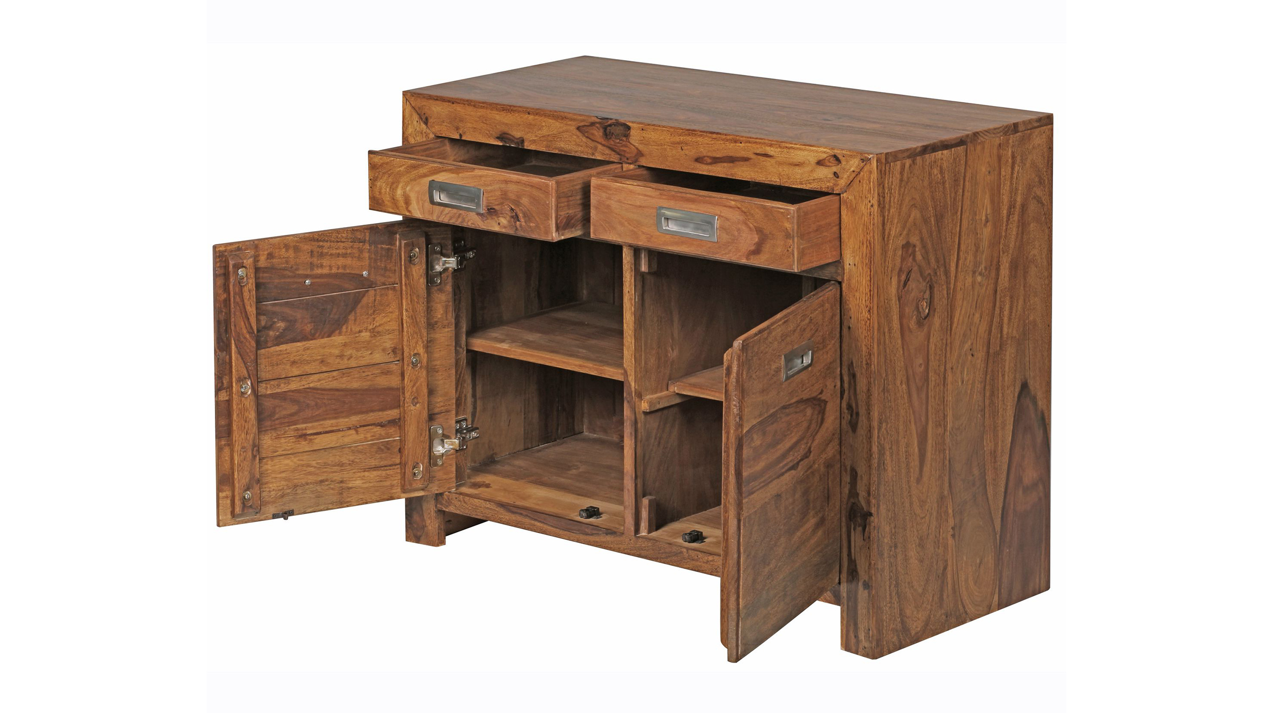 Sideboard mit 2 Schubladen Sheesham massiv 90 cm - MOA