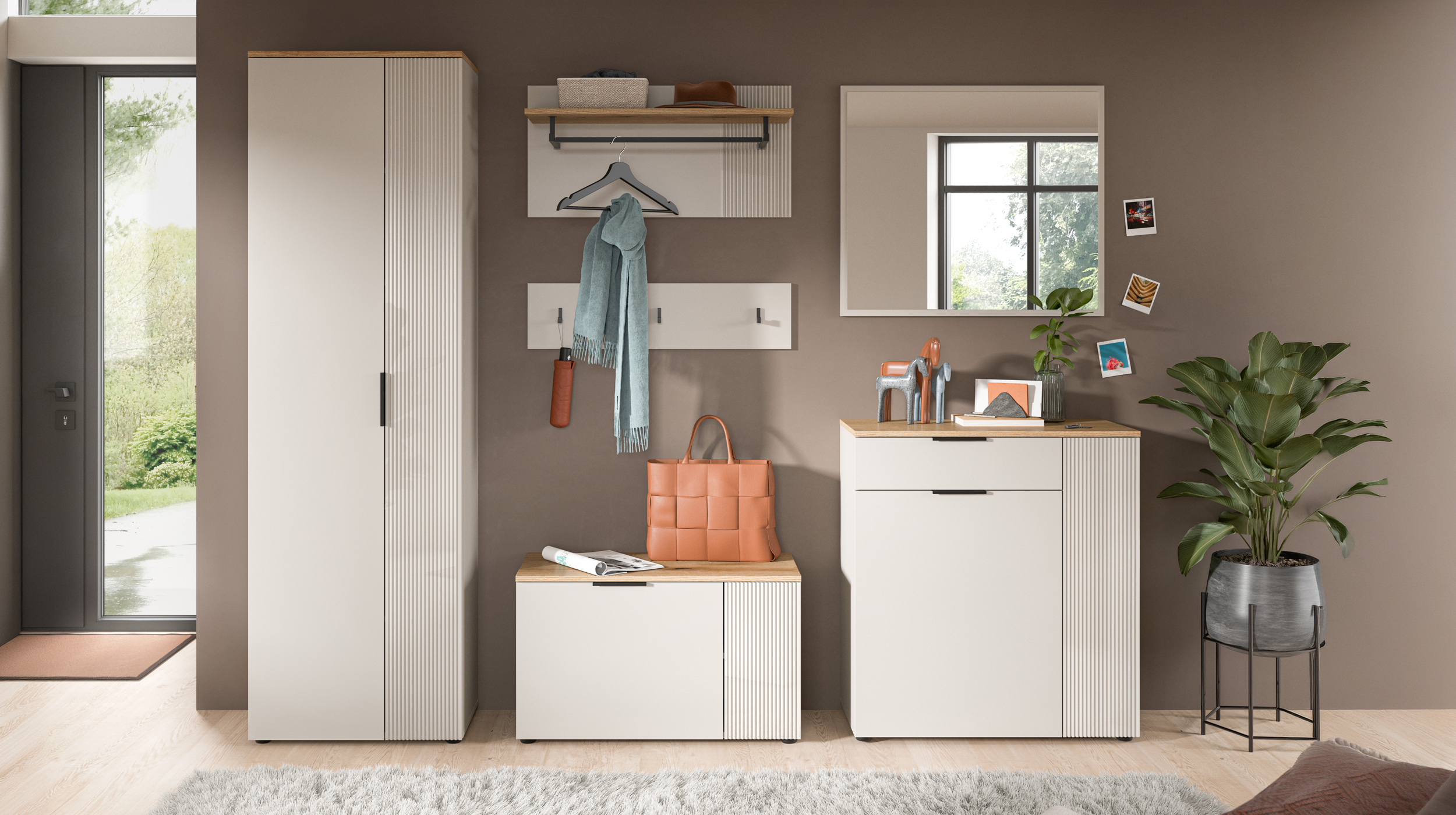 Wandspiegel beige 80 x 70 cm - SLIDE