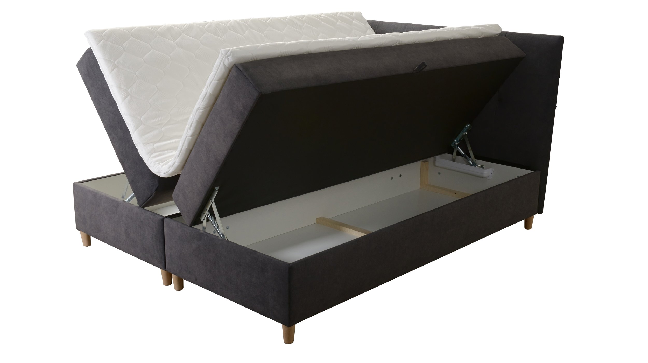 Boxbett 160 x 200 cm anthrazit Bettkasten - ADORA Boxbett 160 x 200 cm anthrazit Bettkasten - ADORA