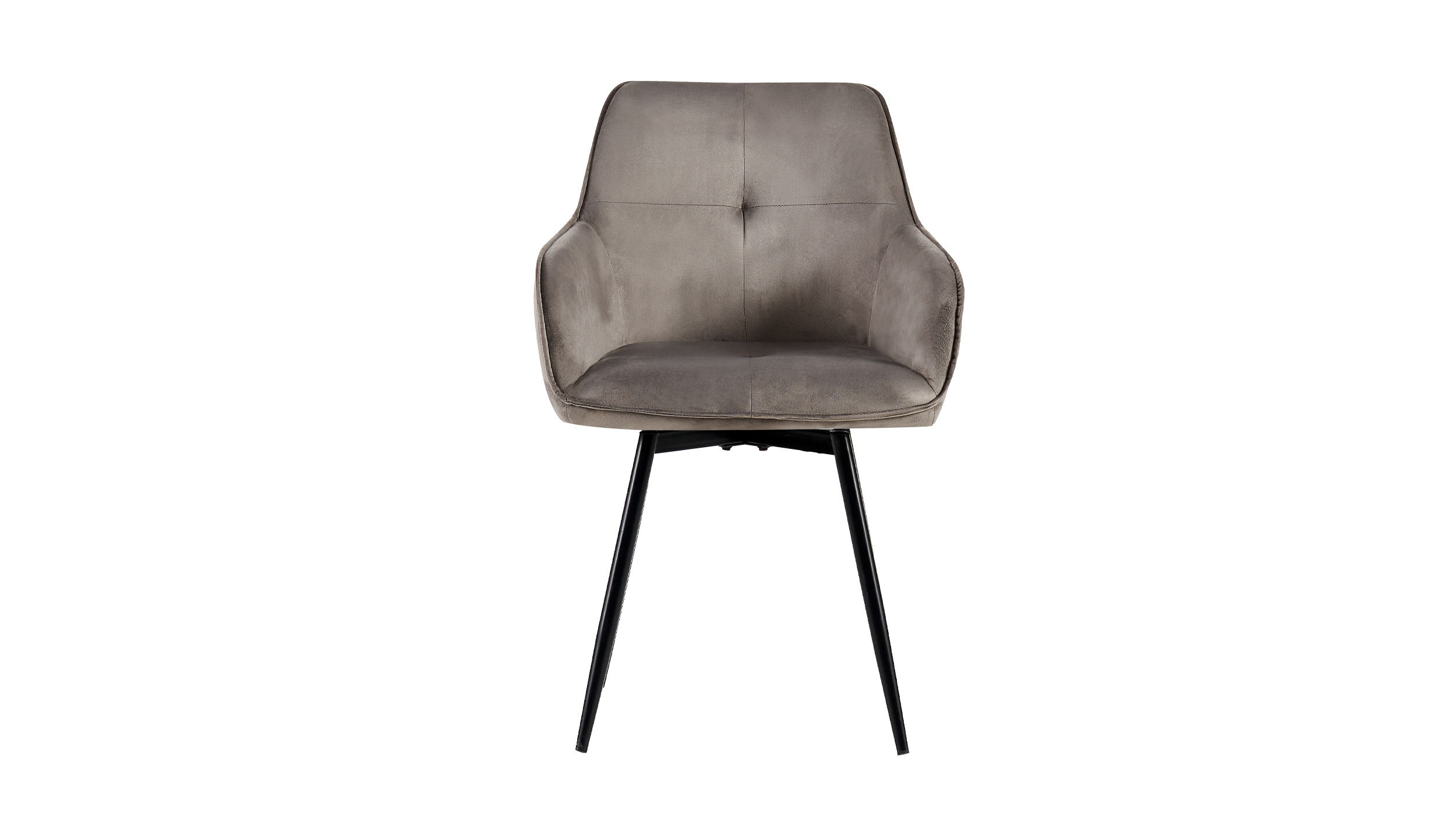 Armlehnstuhl grau Esszimmerstuhl - Samt Bezug - ALMA