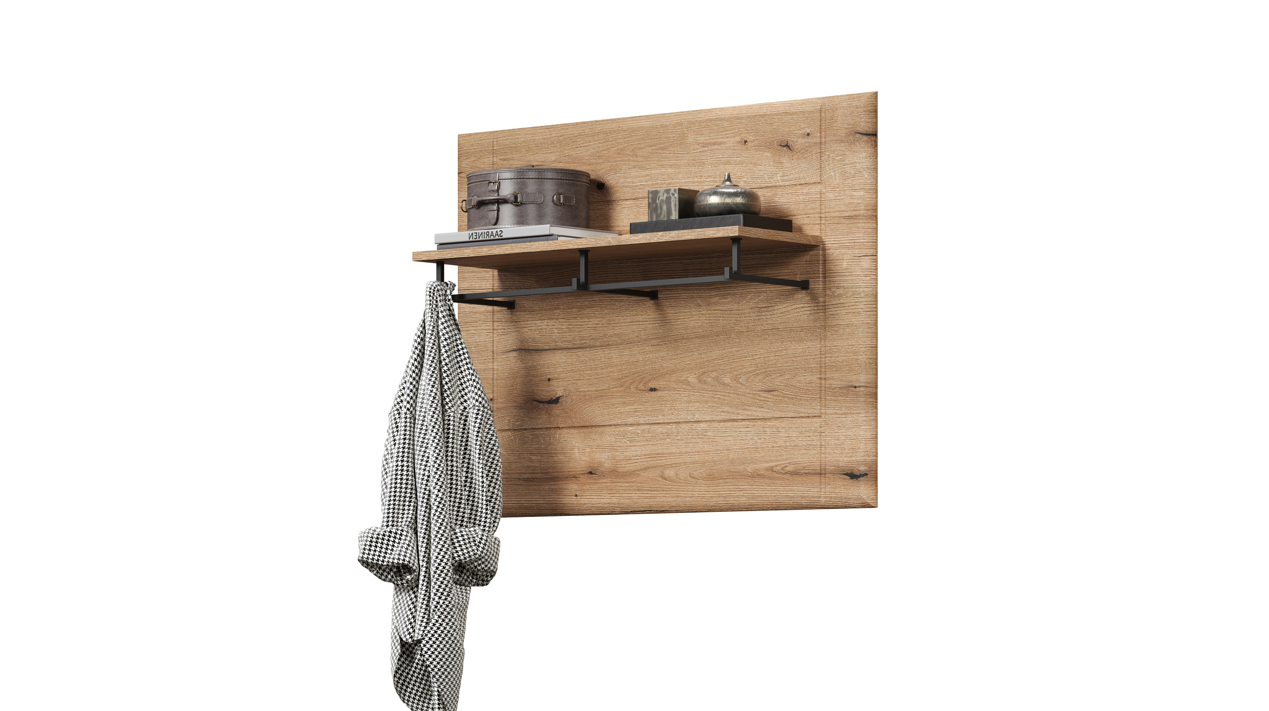 Wandgarderobe Paneel 91 x70 cm Eiche - JARON  Wandgarderobe Paneel 91 x70 cm Eiche - JARON