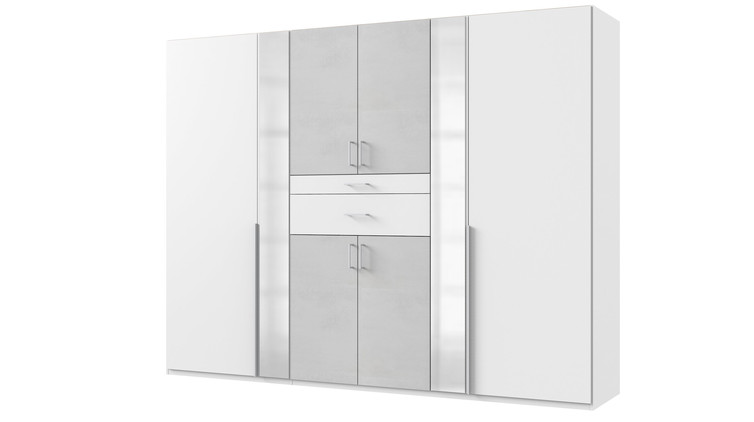 Kleiderschrank Spiegel 270 cm weiß - grau - XANTEN