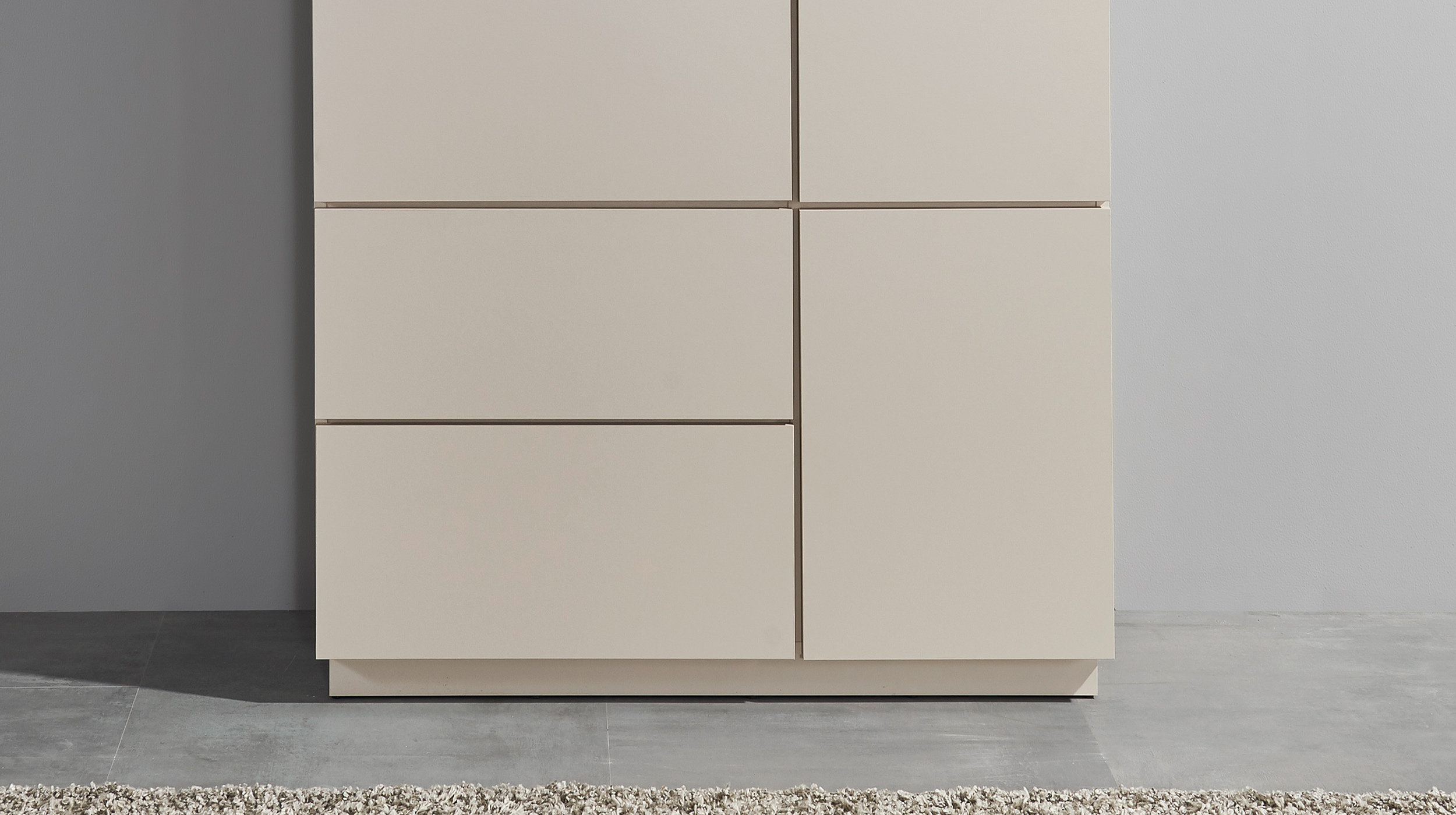 Highboard 3 Türen 2 Schubladen beige 103 cm - VINCE