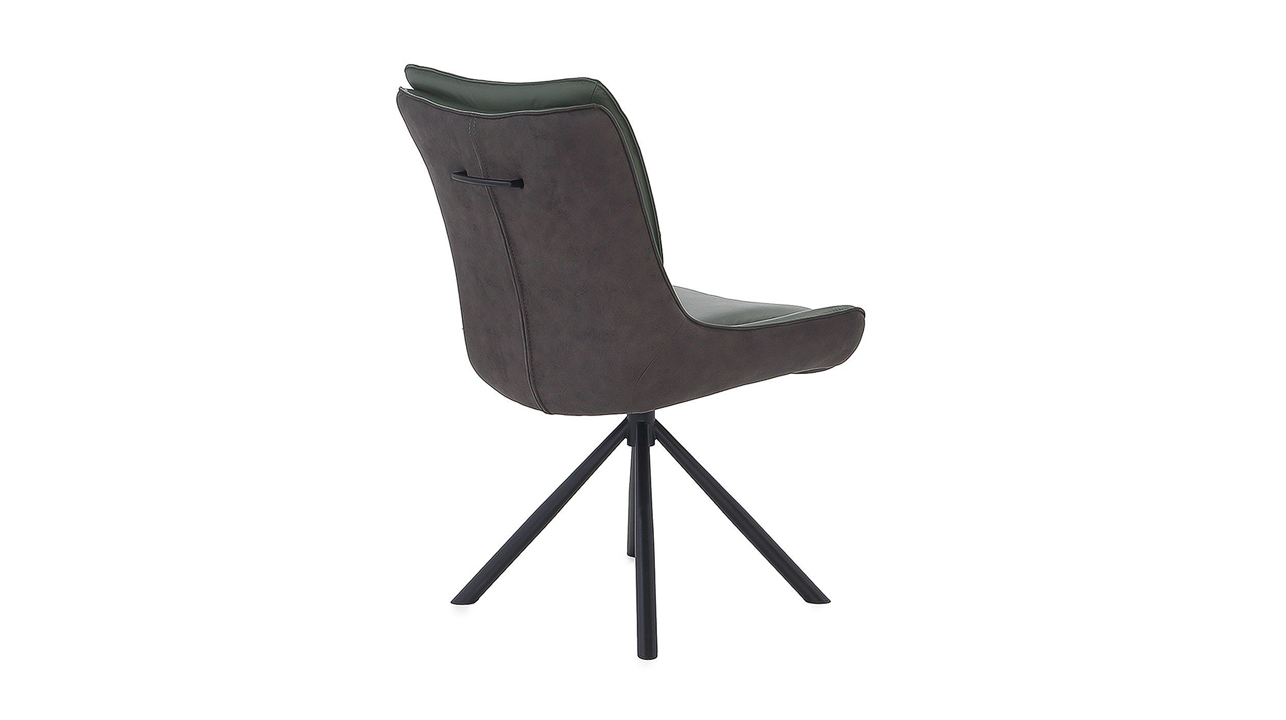 Polsterstuhl Schalenstuhl Echtleder grün - drehbar - MAURICE 