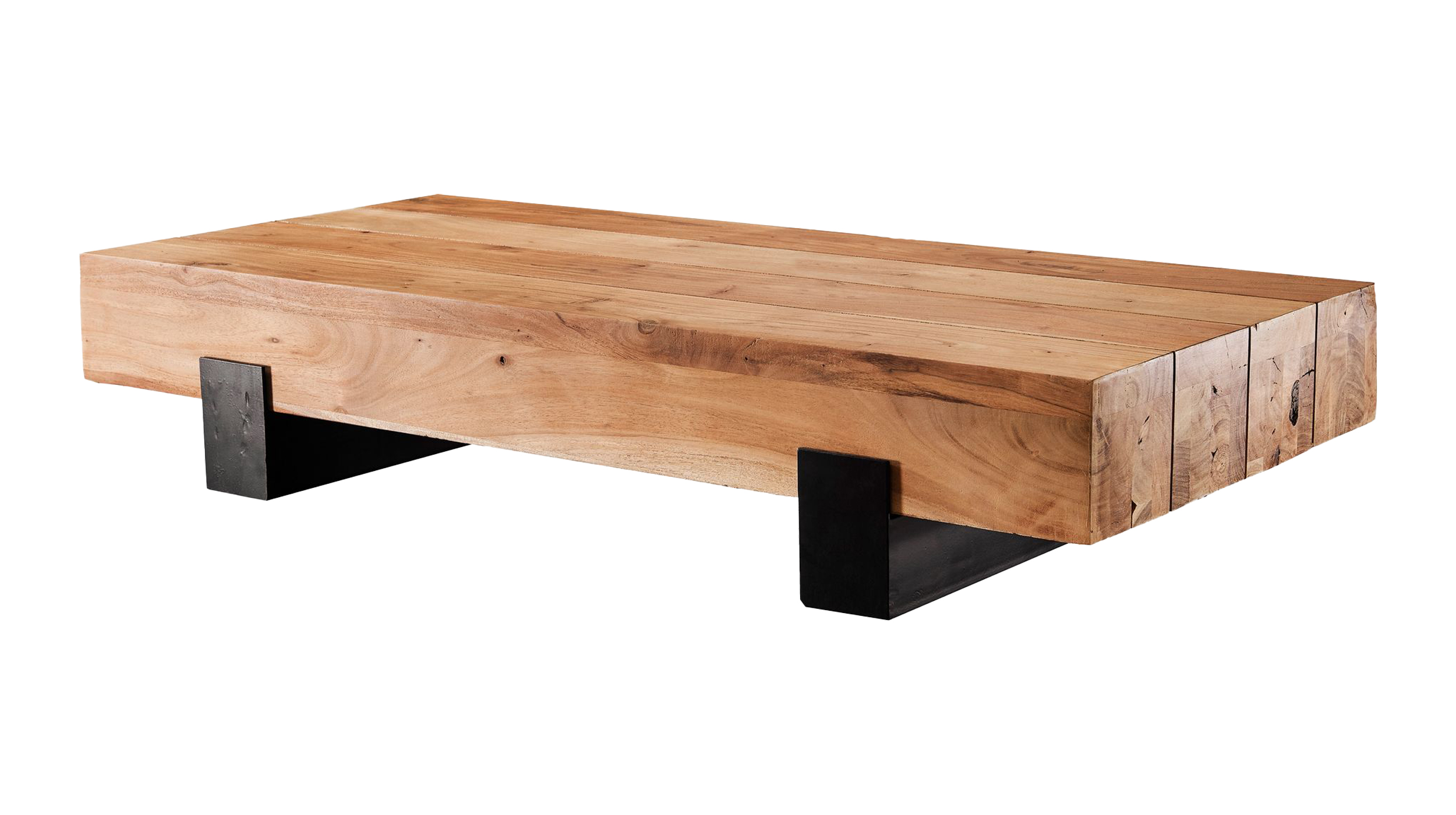 Couchtisch Akazie lackiert massiv 130 x 59 cm - BARGE