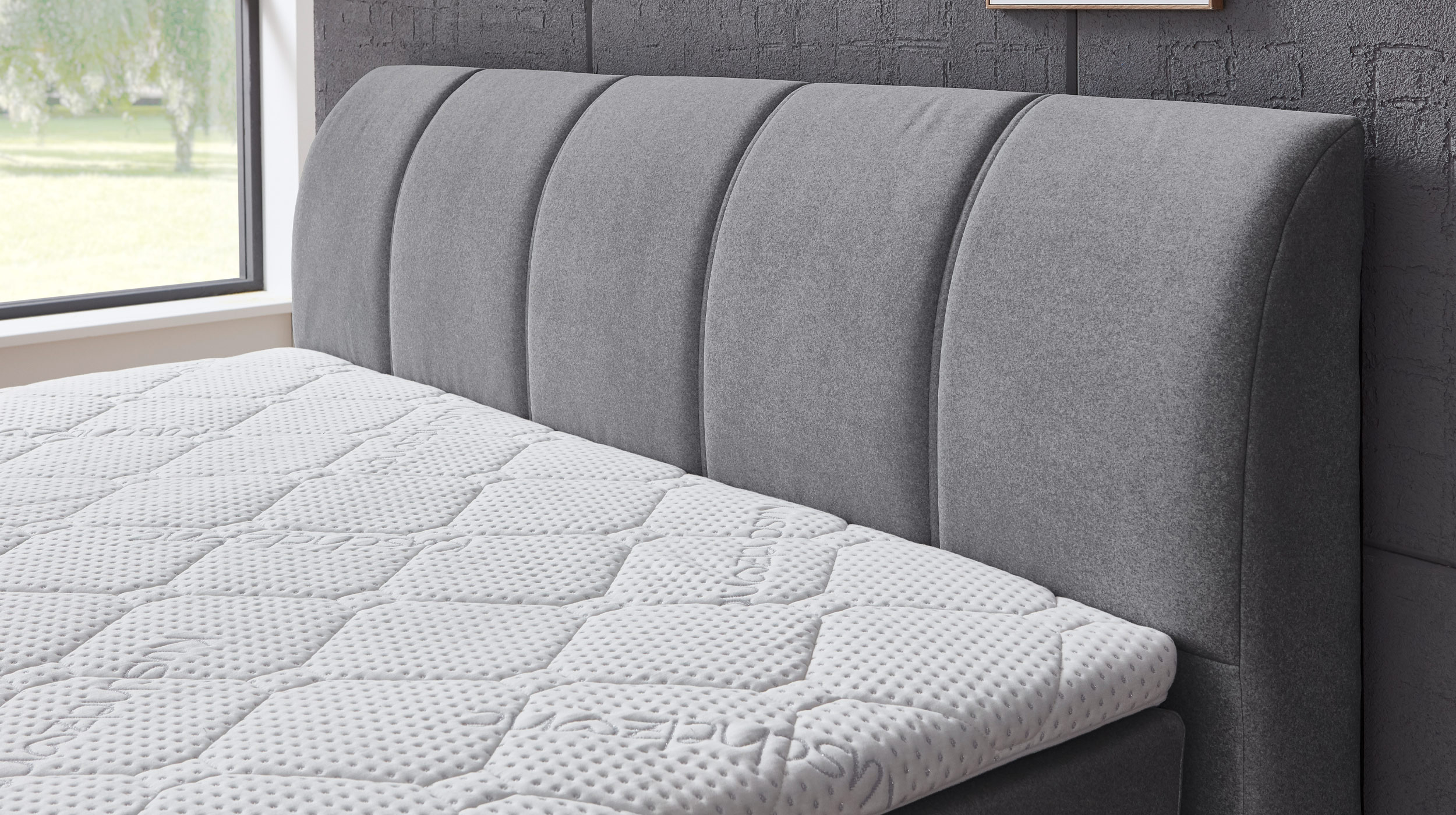 Boxspringbett 180 x 200 cm grau Microfaserbezug - GRAZ