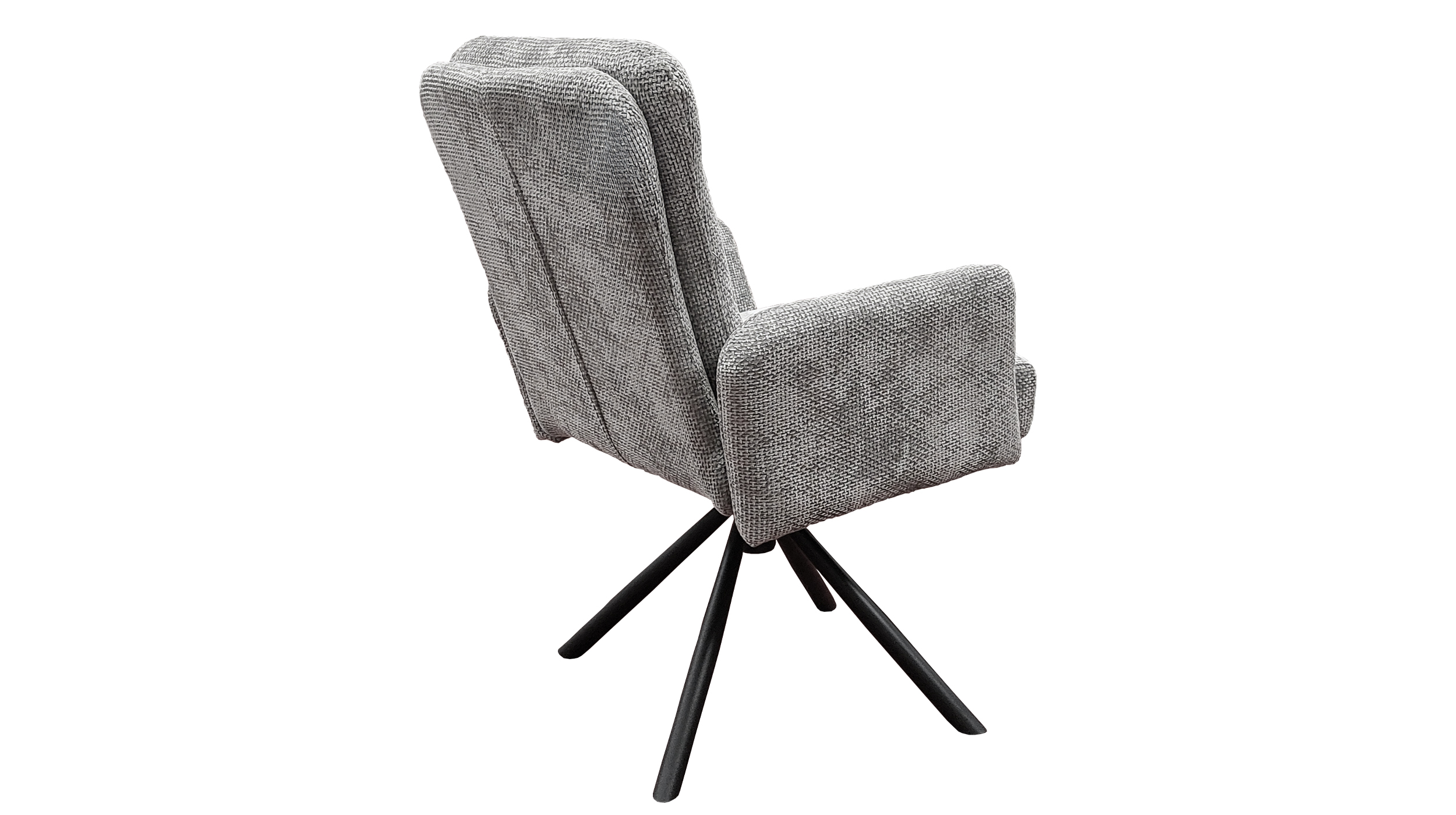 Armlehnstuhl grau Drehstuhl Taschenfederkern Chenille - HEDIA