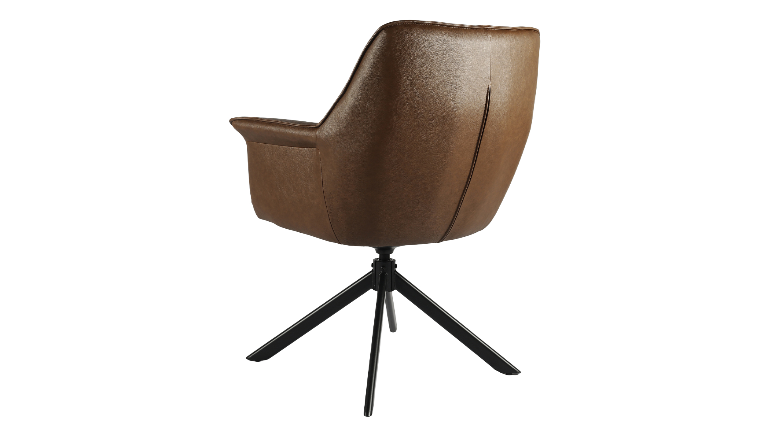 Armlehnstuhl braun im Lederlook 360-Grad drehbar - ELIAS