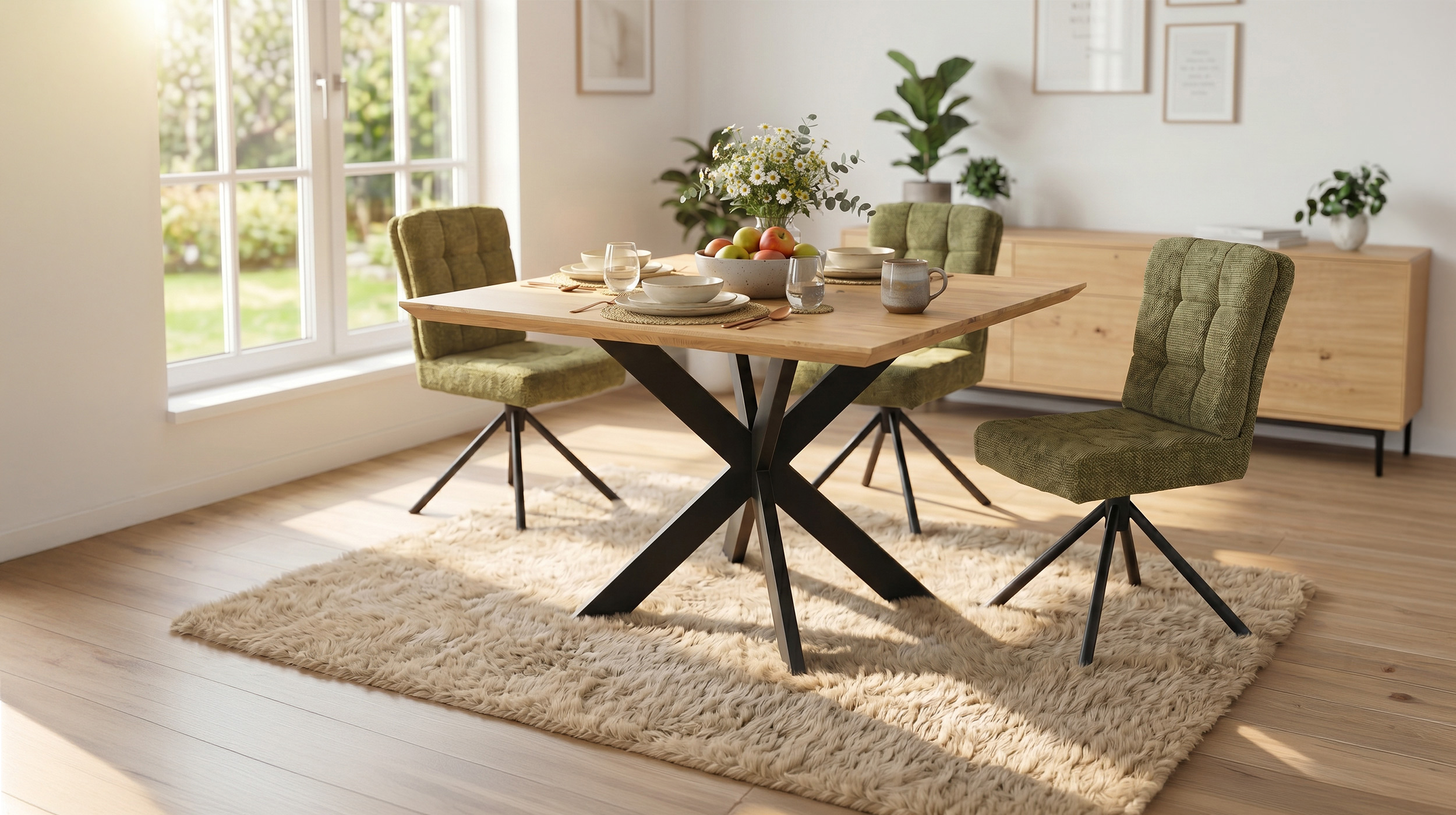 Esstisch Massivholztisch Eiche geölt 100 x 100 cm - TORIN